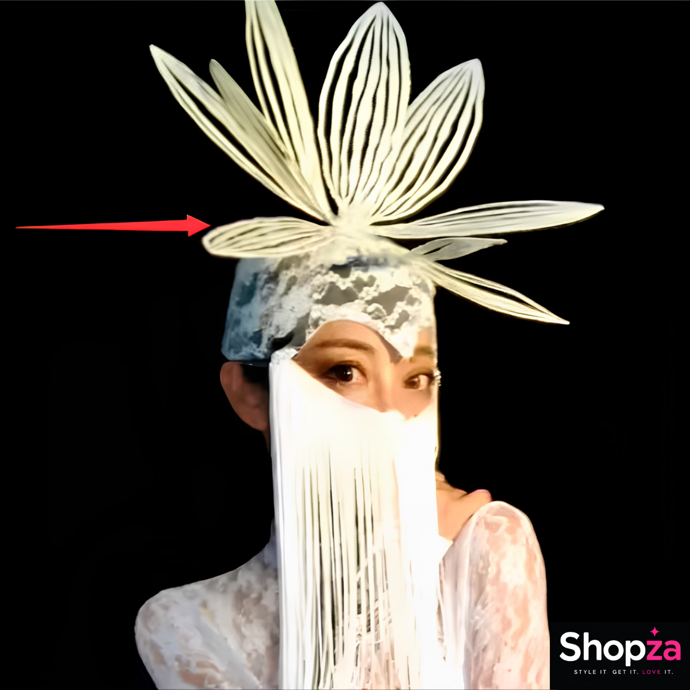 White Lace fringe Mask Dress