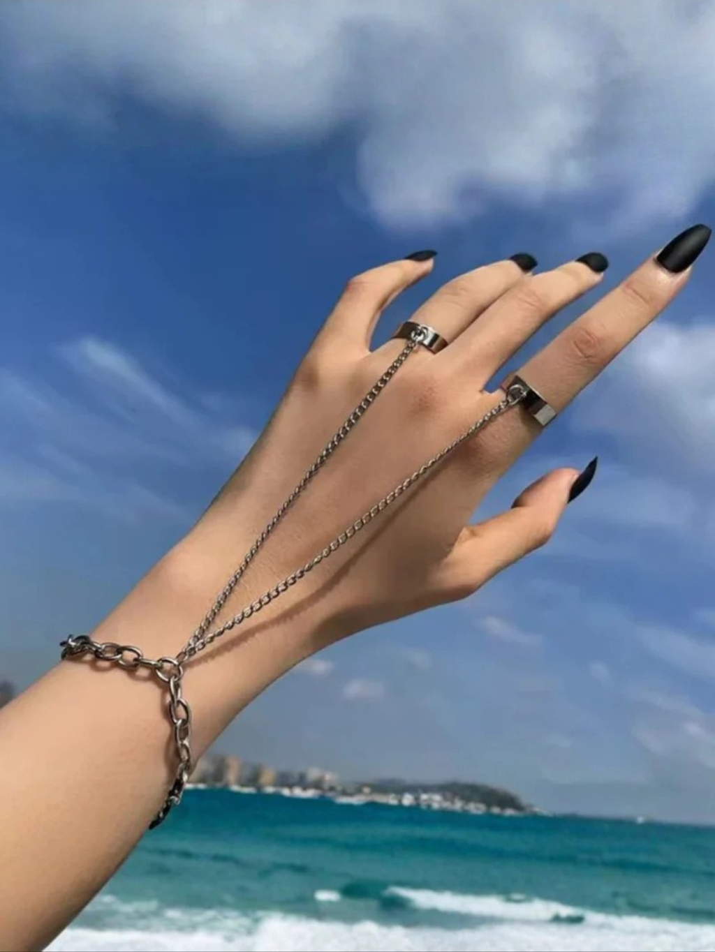 Kurapika Chain Ring Mitten Bracelet