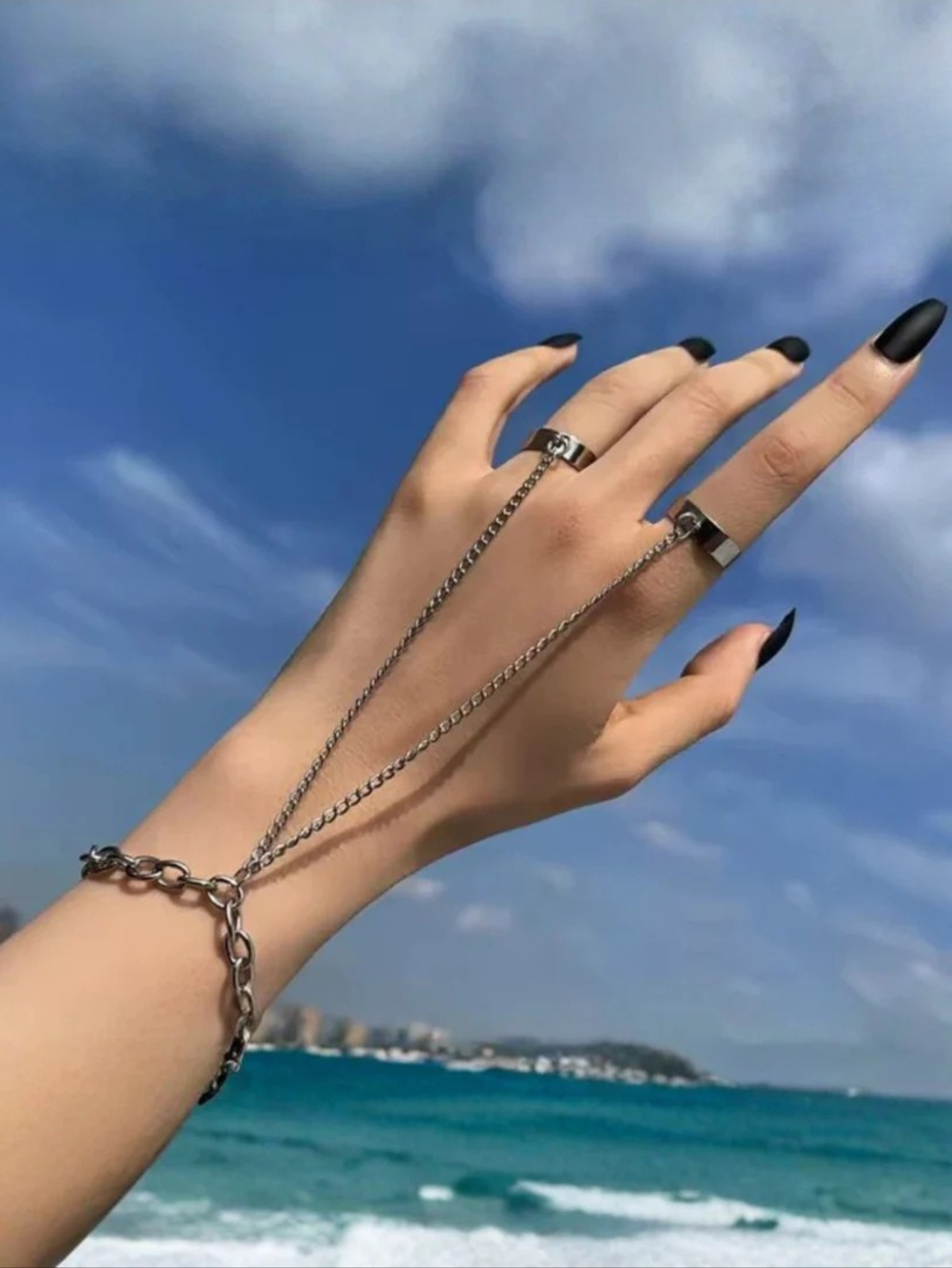 Kurapika Chain Ring Mitten Bracelet