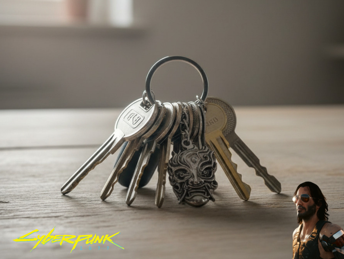 Johnny Silverhand Key Chain Cyberpunk 2077