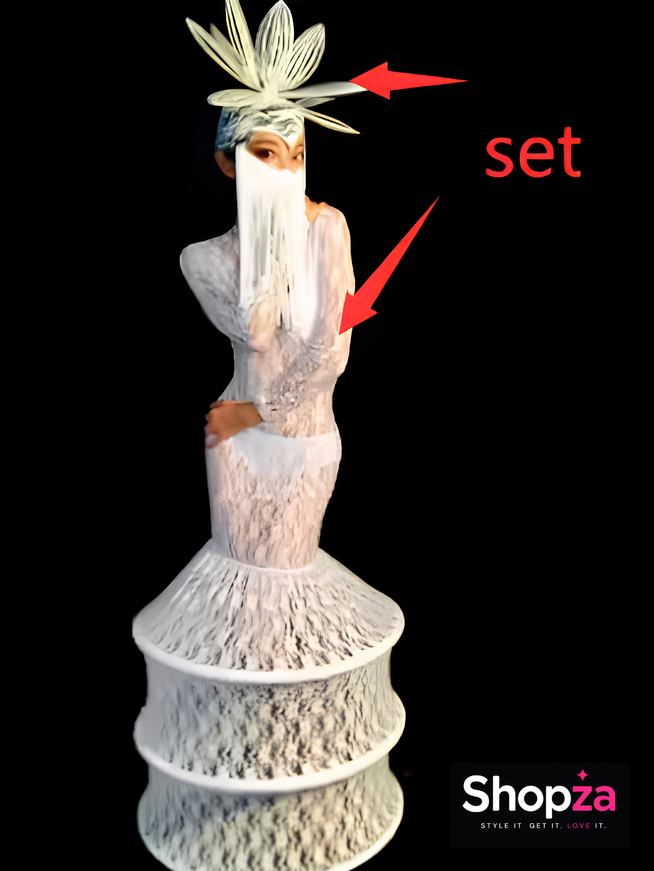 White Lace fringe Mask Dress