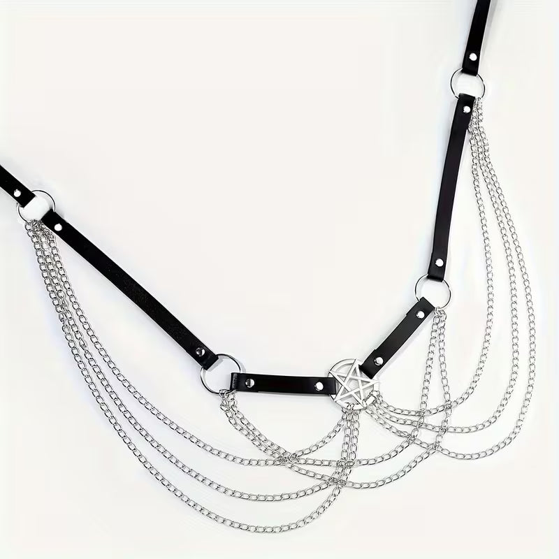 Emo Star Astrology Chain Mail Belt