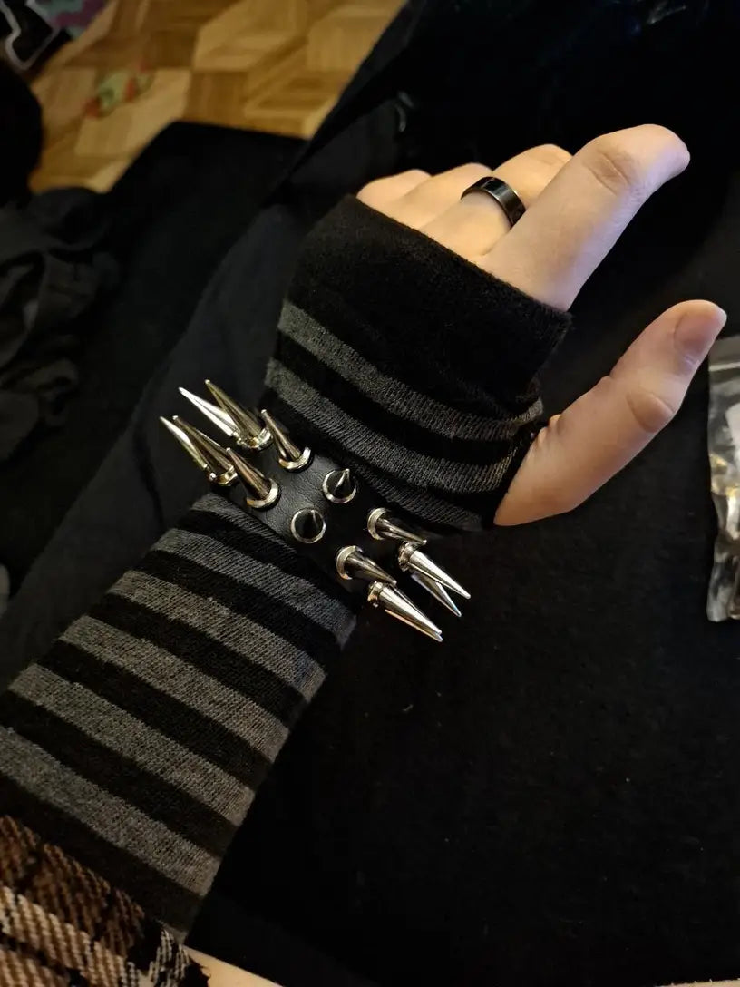 Double Row Spiked Bracelet
