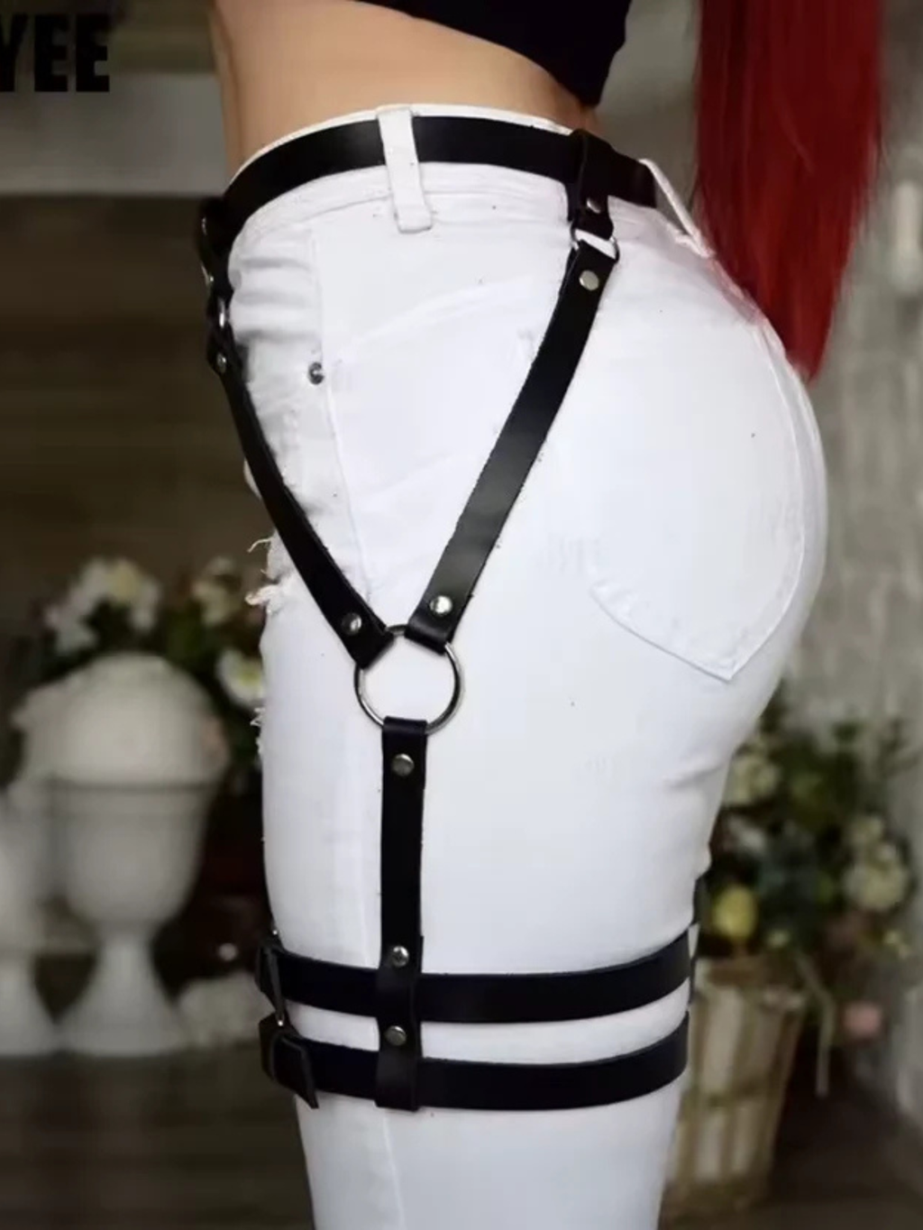 Vegan Leather Leg Harness