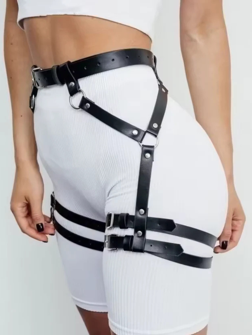 Vegan Leather Leg Harness