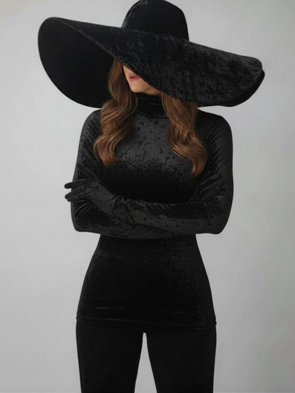 Large Brim Black Hat
