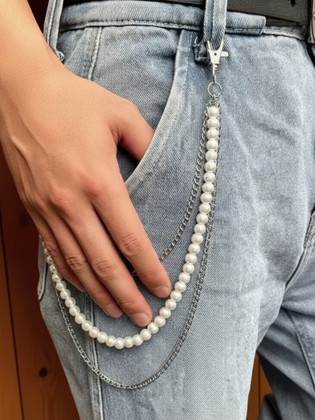 Punk Pearl Wallet Chain