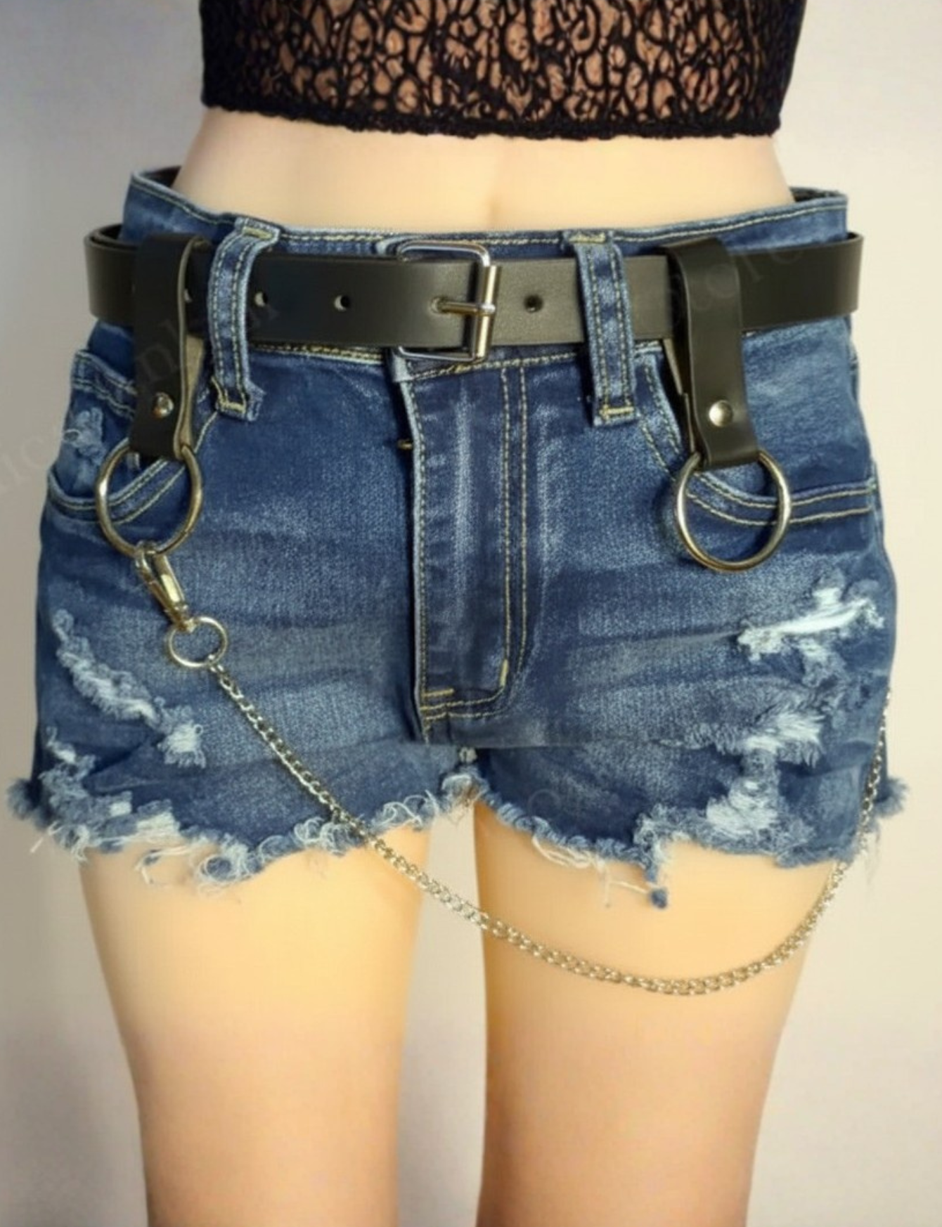 Black O-Ring Chain Belt