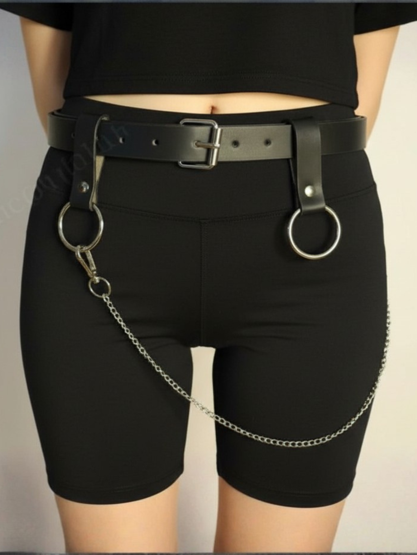 Black O-Ring Chain Belt