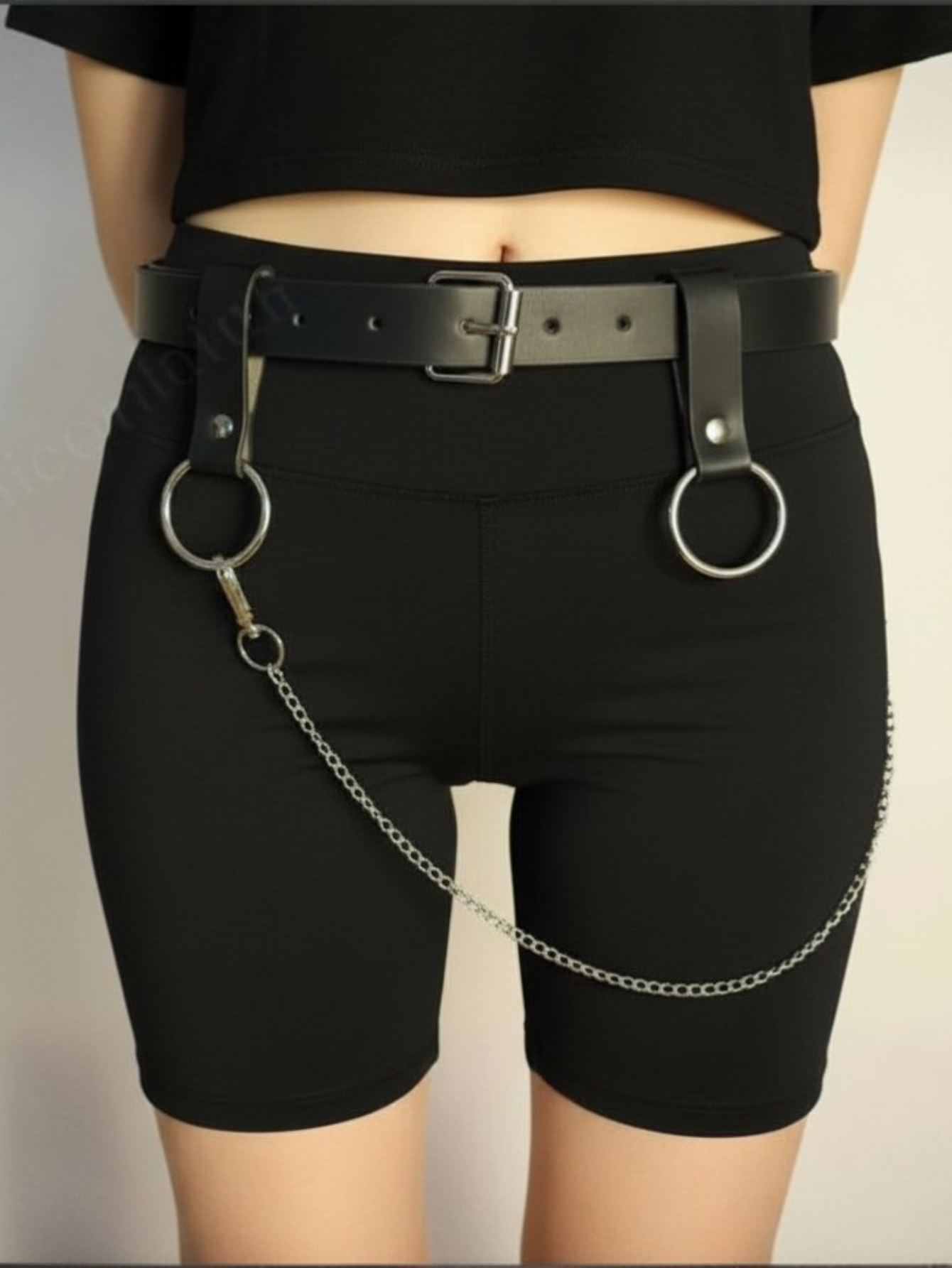 Black O-Ring Chain Belt