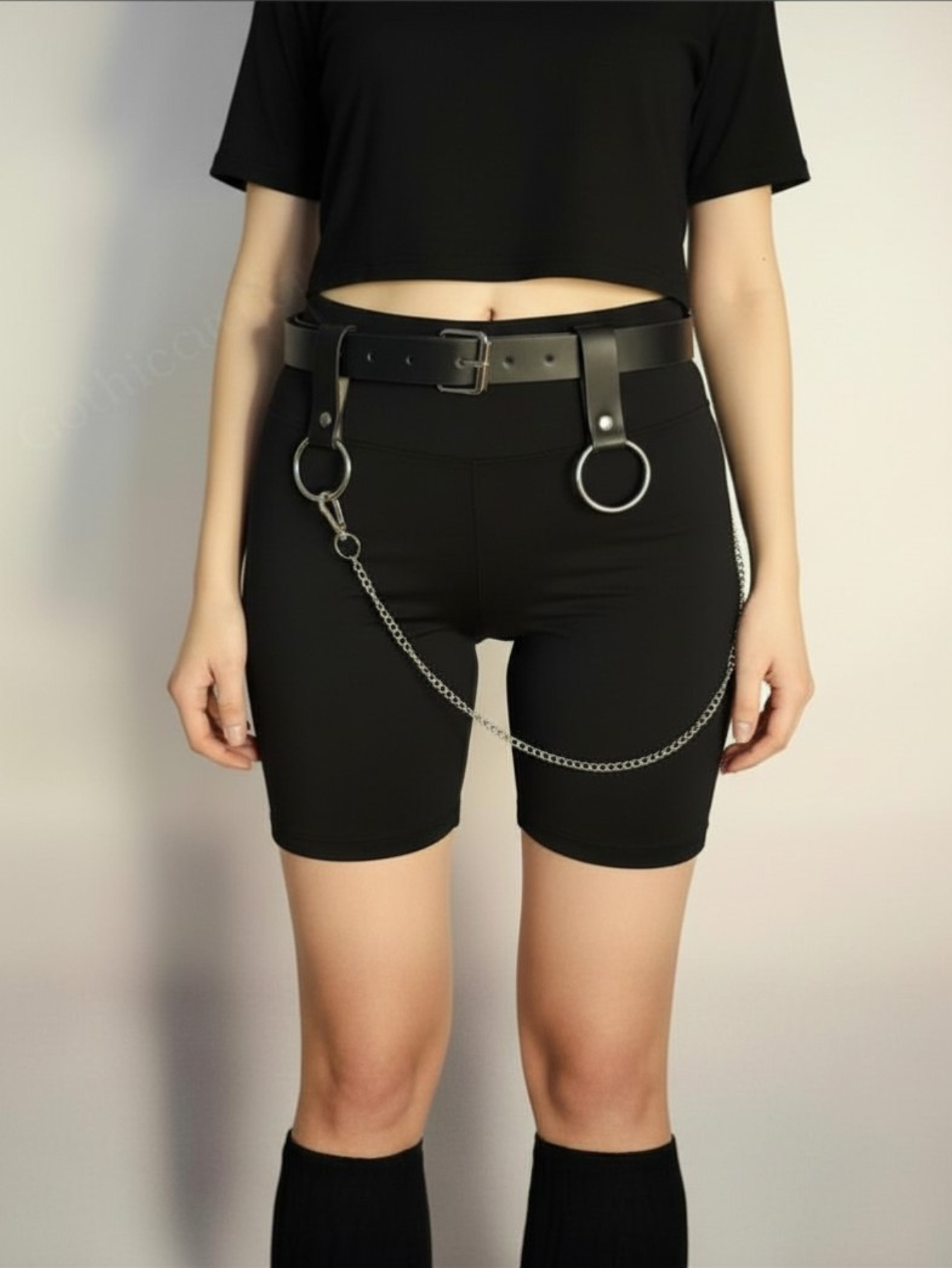 Black O-Ring Chain Belt