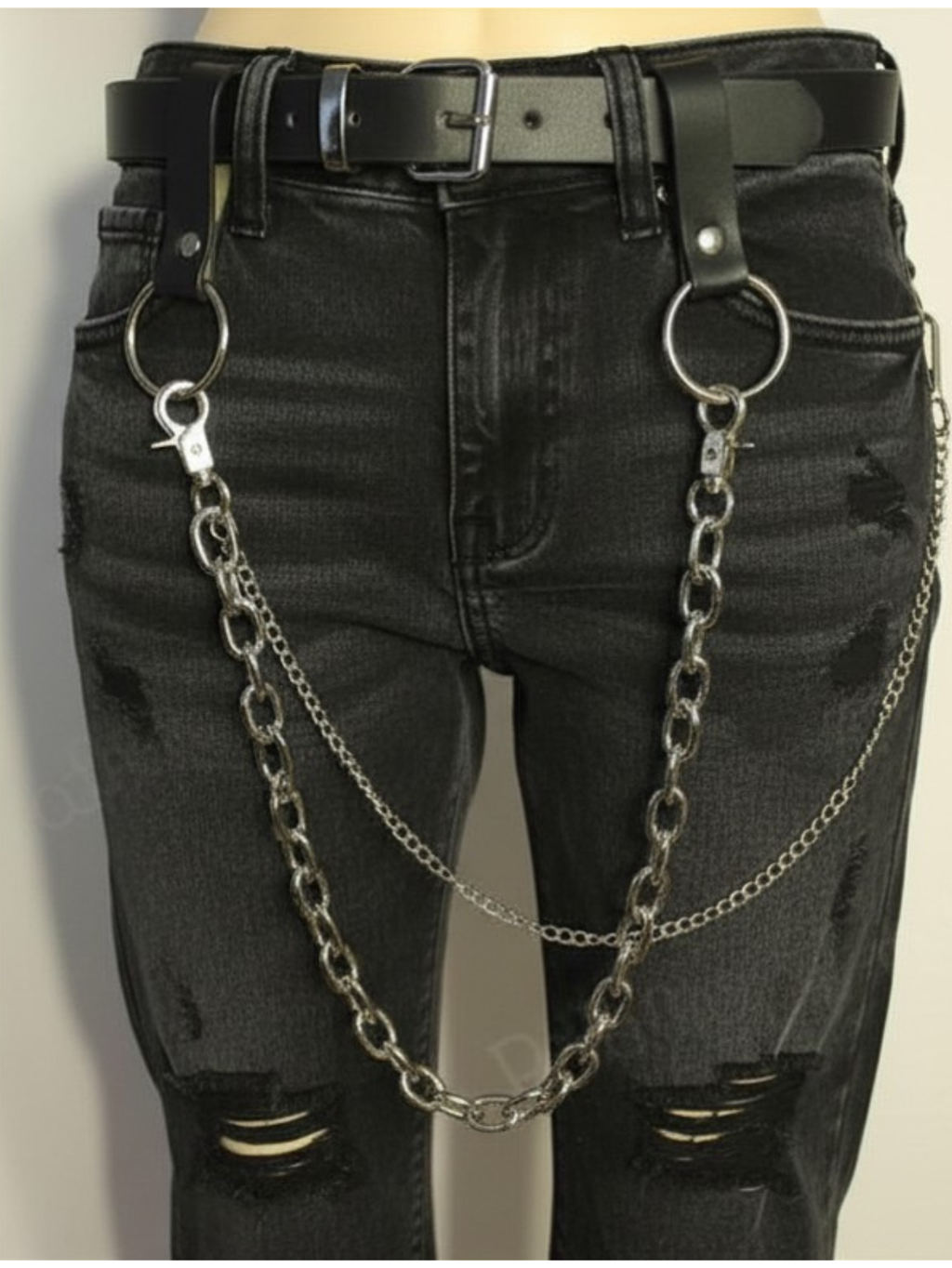 Black O-Ring Chain Belt