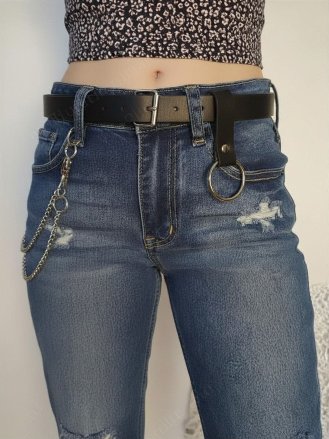 Black O-Ring Chain Belt