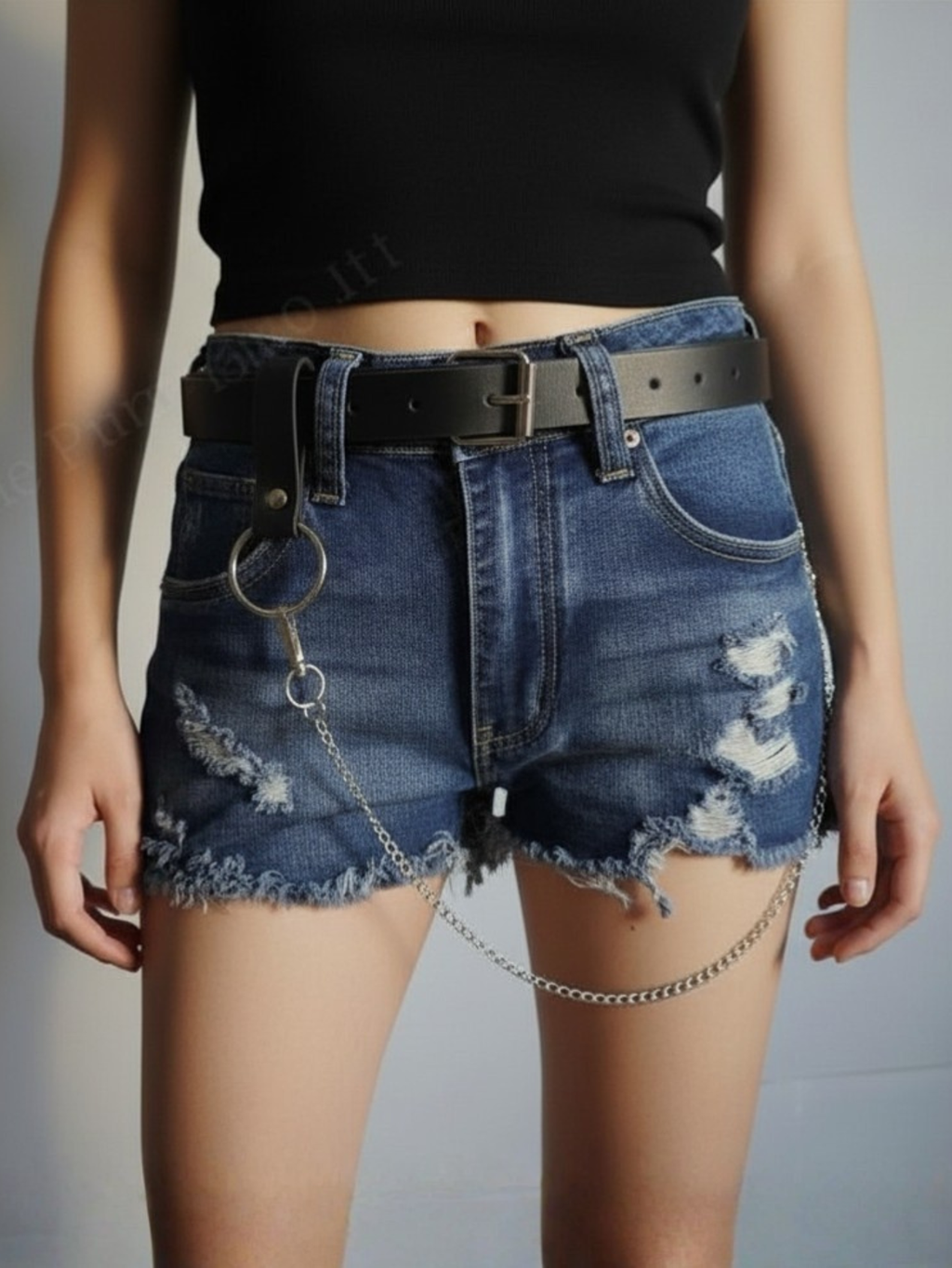 Black O-Ring Chain Belt