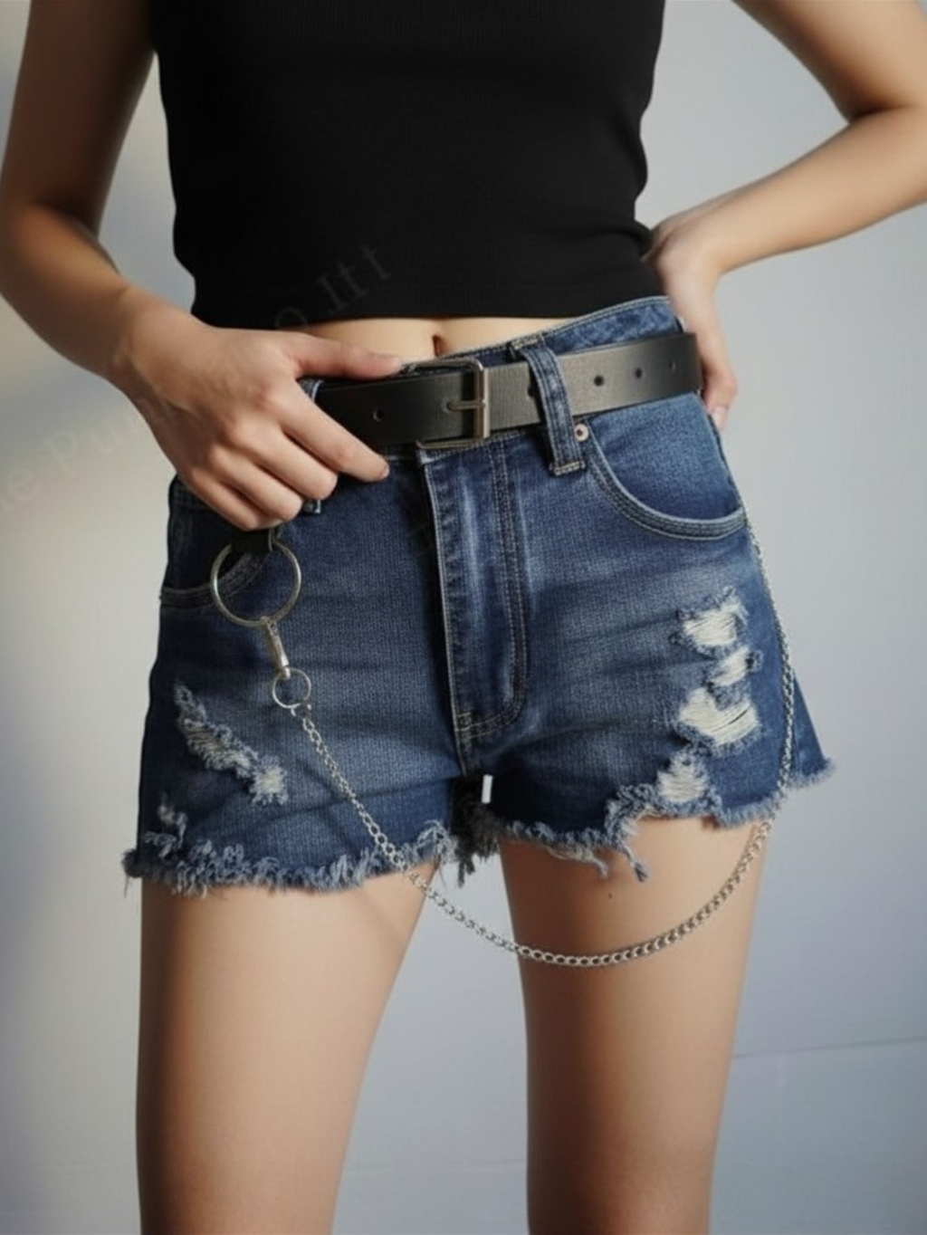 Black O-Ring Chain Belt