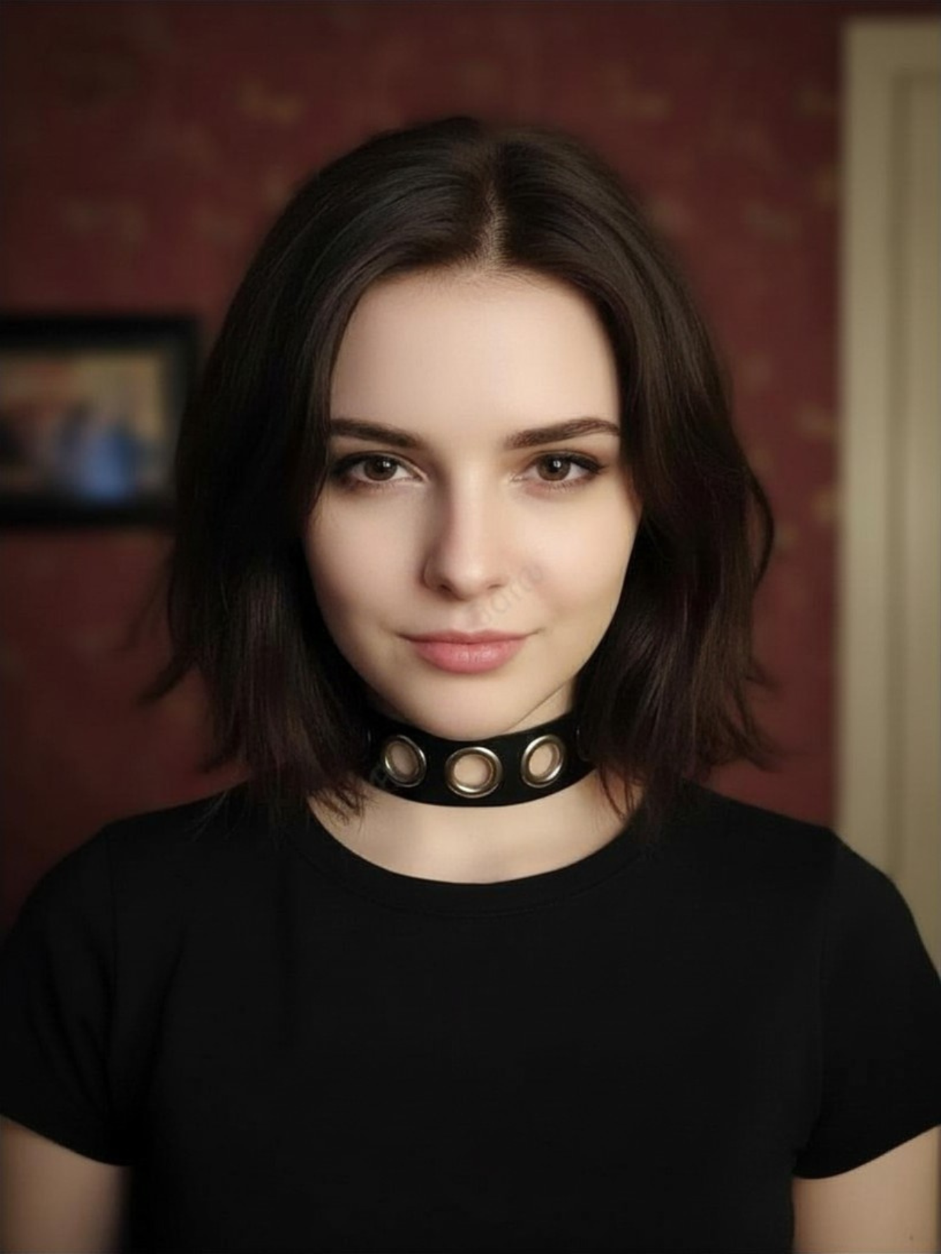 Black PU Leather O-Ring Collar