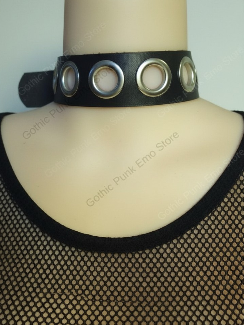 Black PU Leather O-Ring Collar