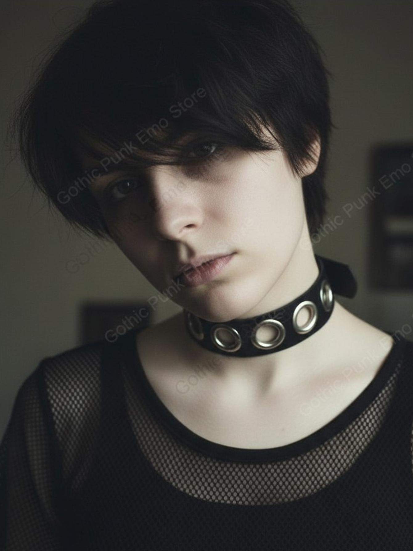 Black PU Leather O-Ring Collar