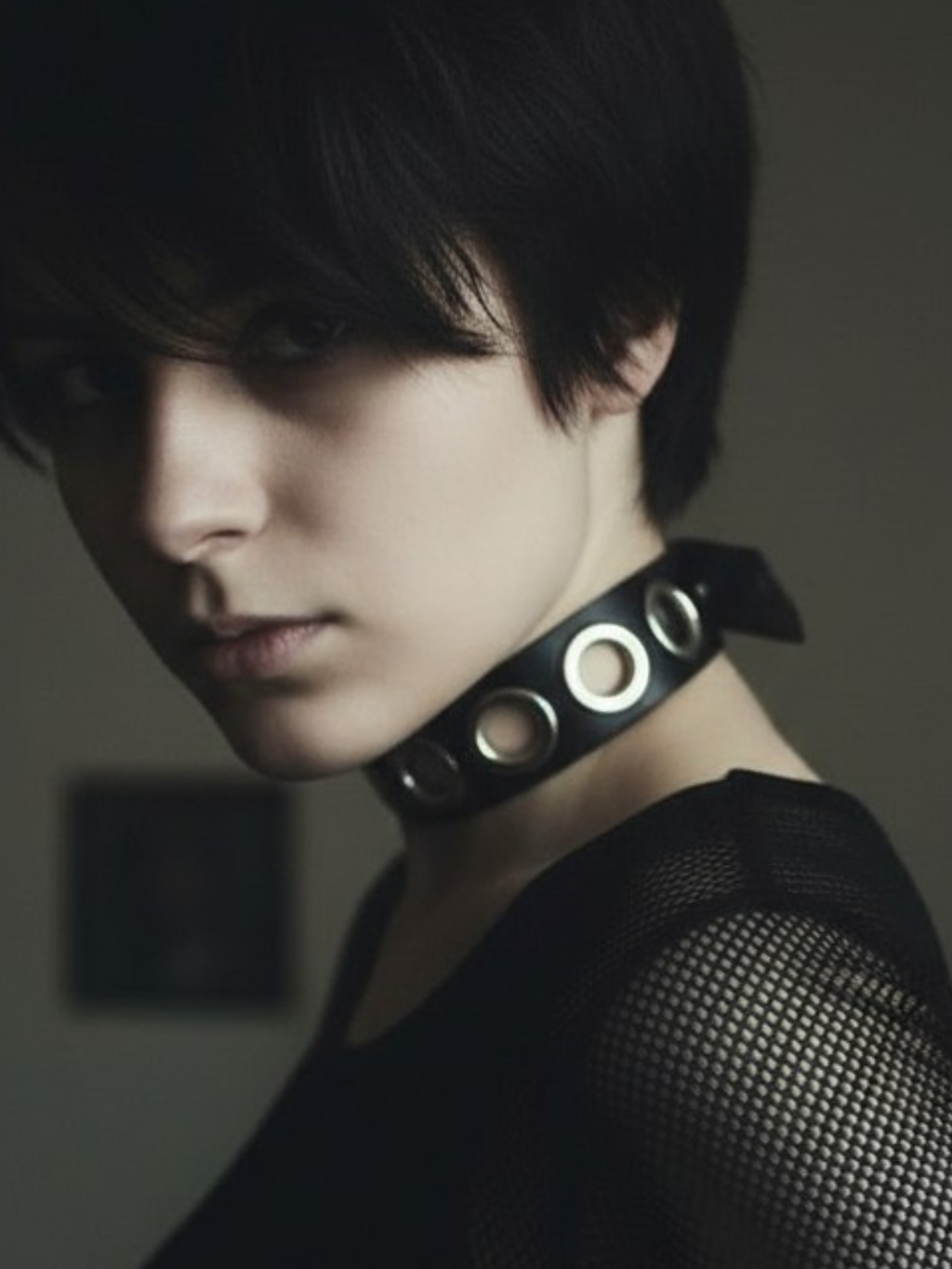 Black PU Leather O-Ring Collar