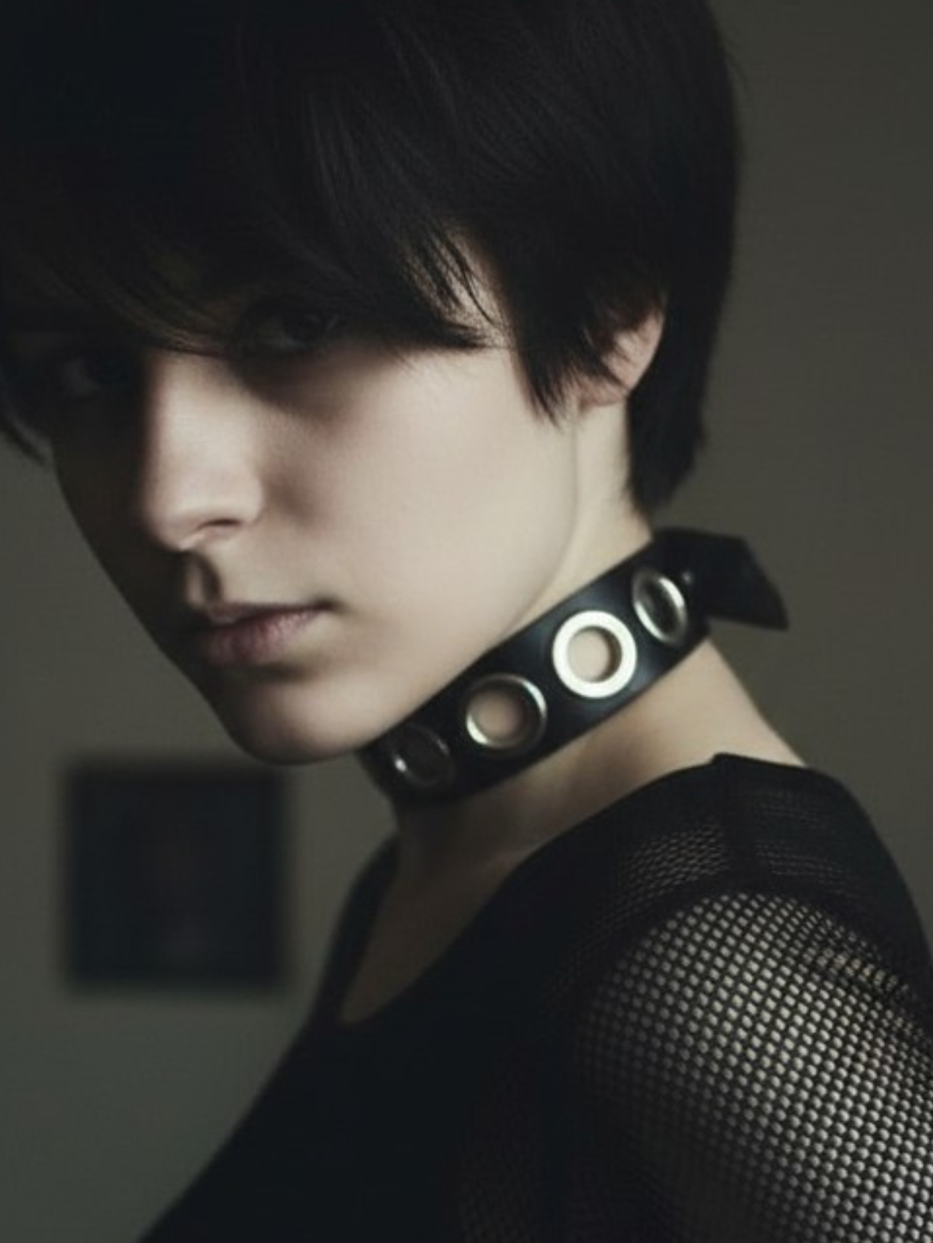 Black PU Leather O-Ring Collar