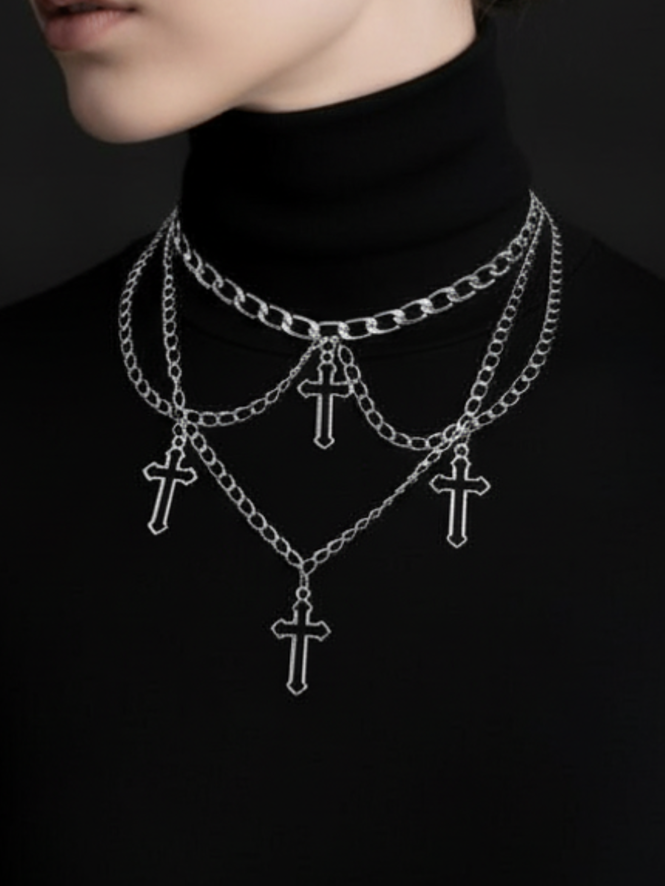Cross Emo Chain Necklace