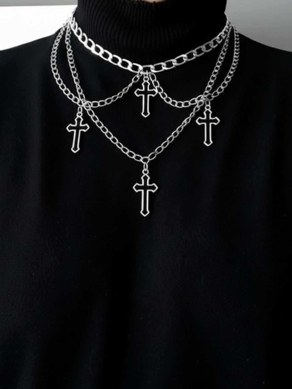 Cross Emo Chain Necklace