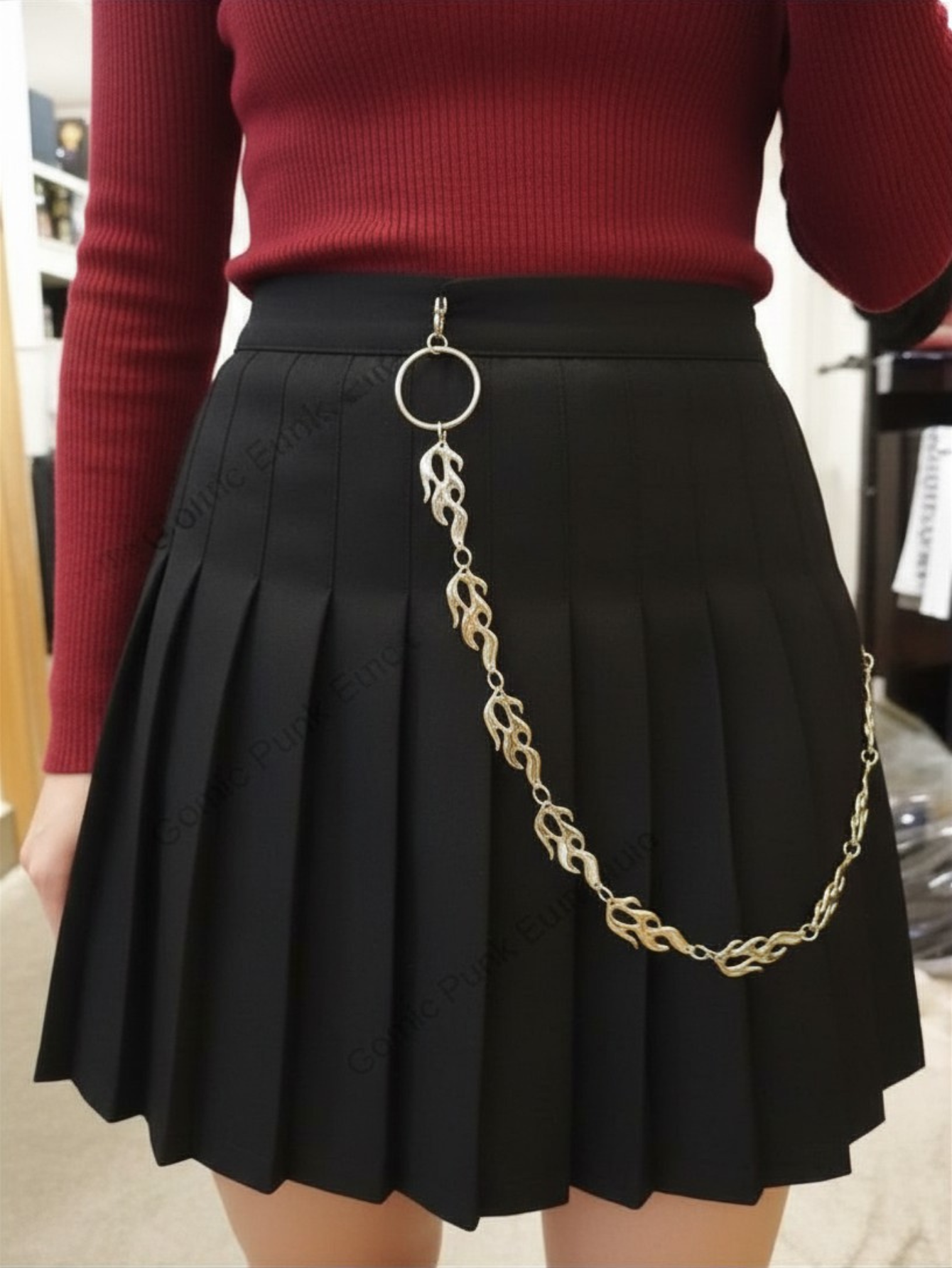 Flame Fire Pants Chain