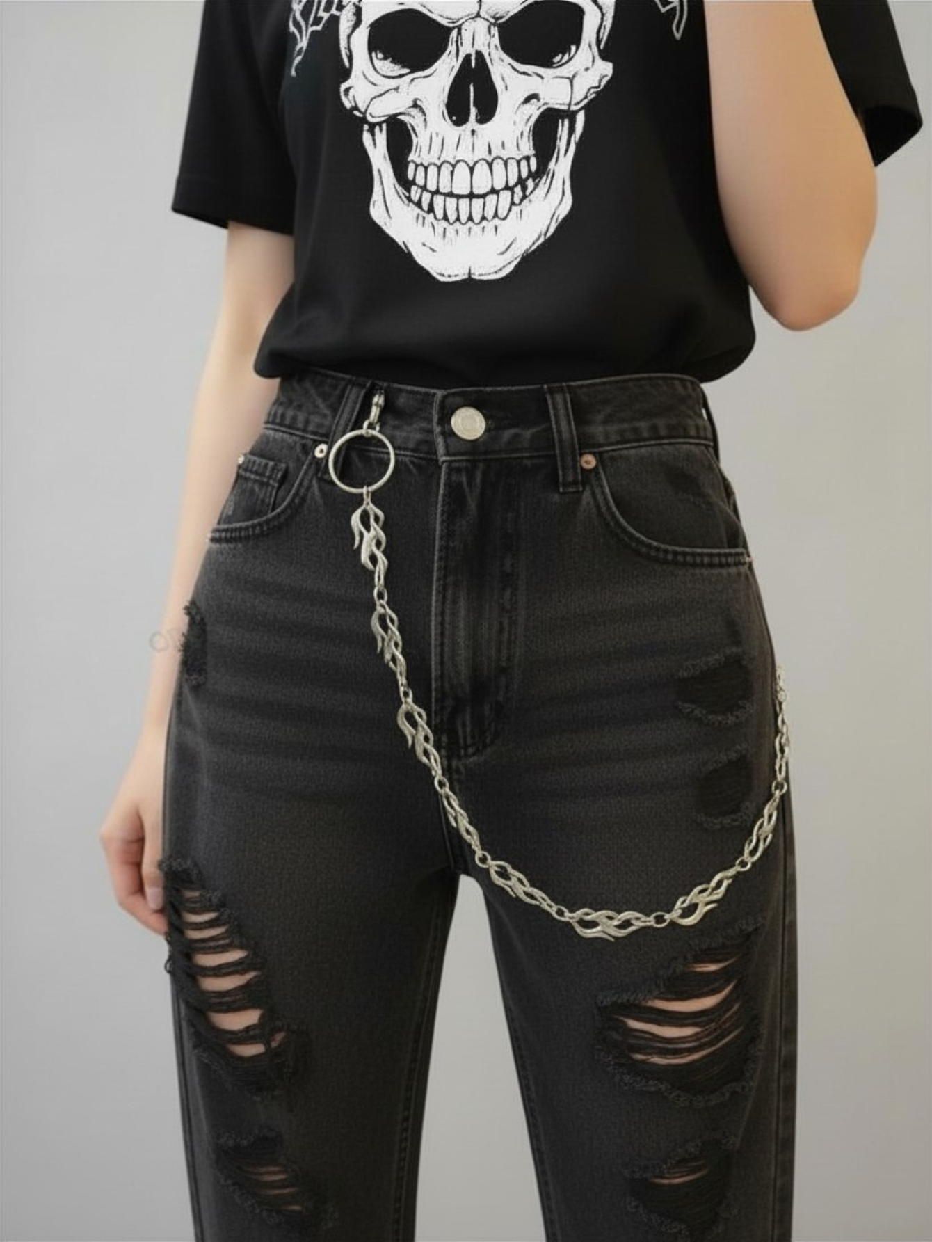Flame Fire Pants Chain