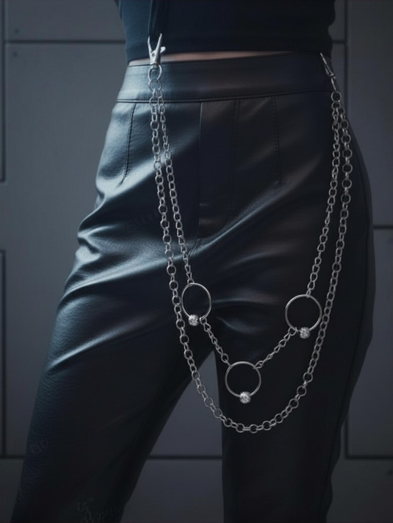 Skull O-Ring Punk Pants Chain