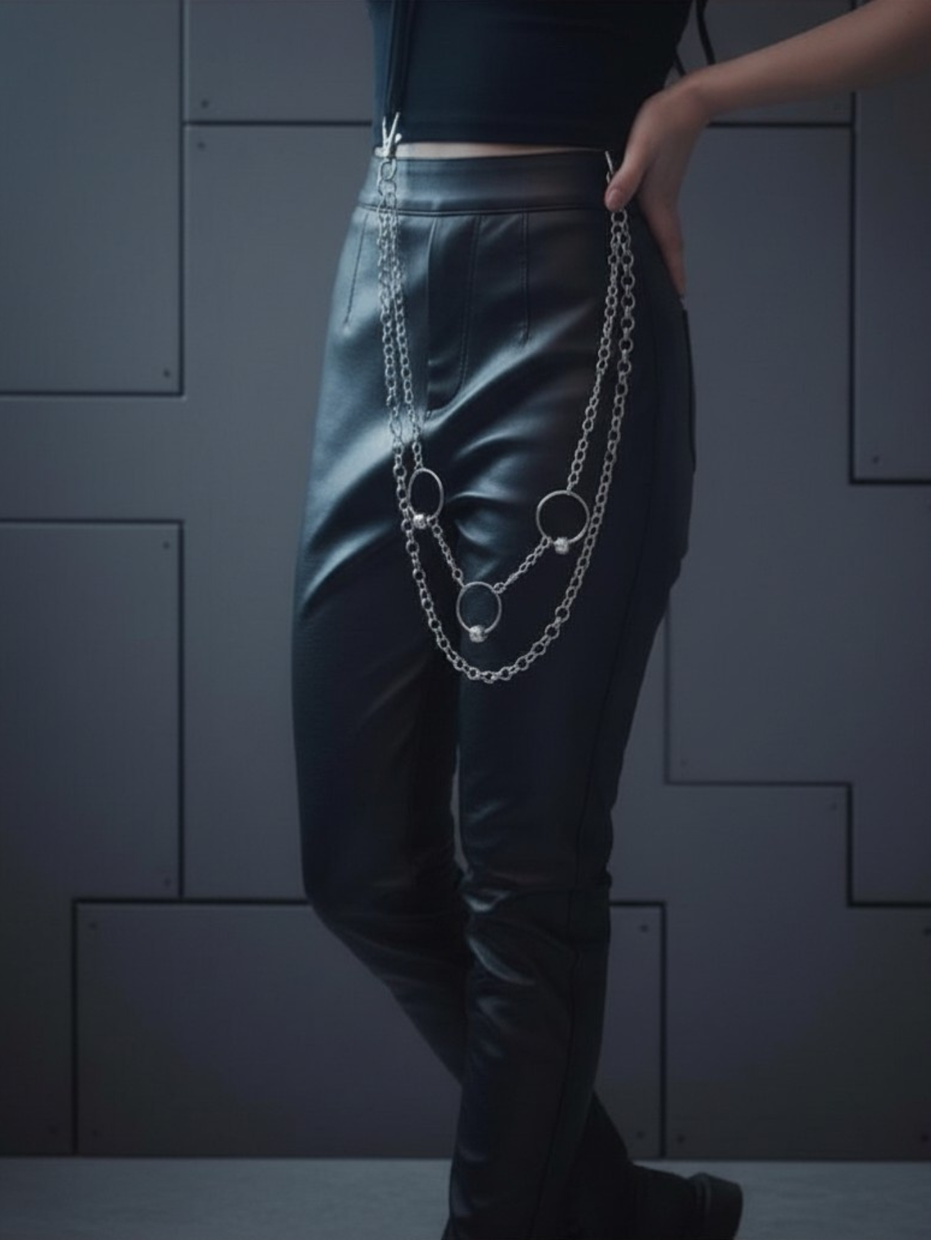 Skull O-Ring Punk Pants Chain