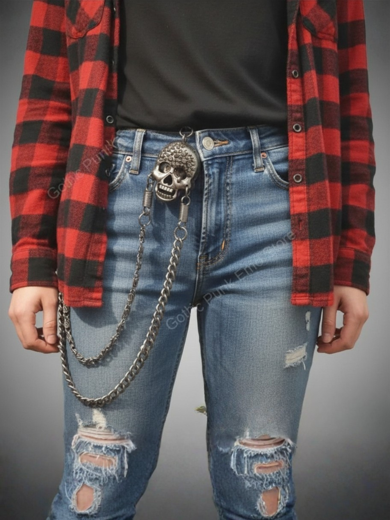 Skull Heavy Metal Steel Wallet Chain