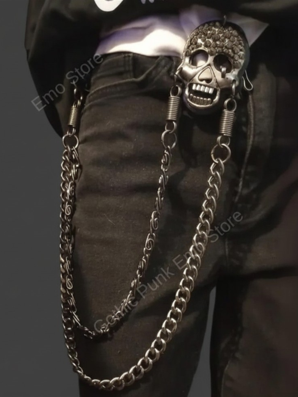 Skull Heavy Metal Steel Wallet Chain
