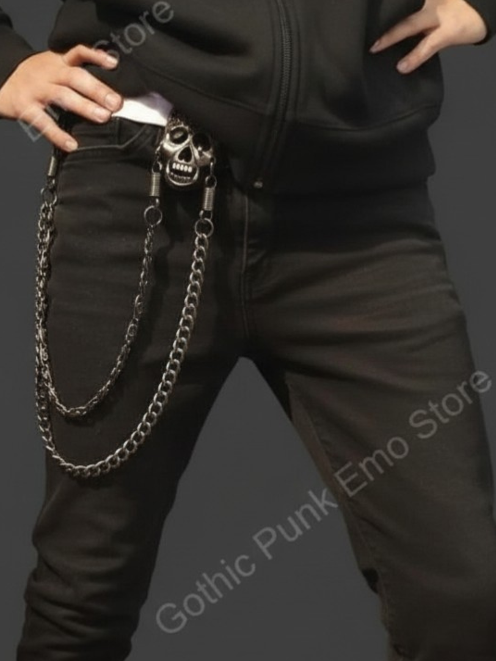 Skull Heavy Metal Steel Wallet Chain