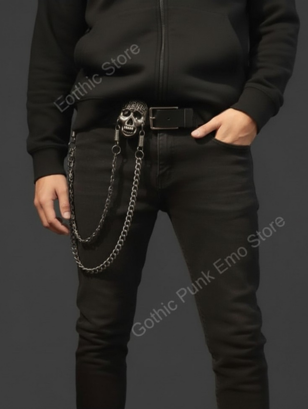 Skull Heavy Metal Steel Wallet Chain