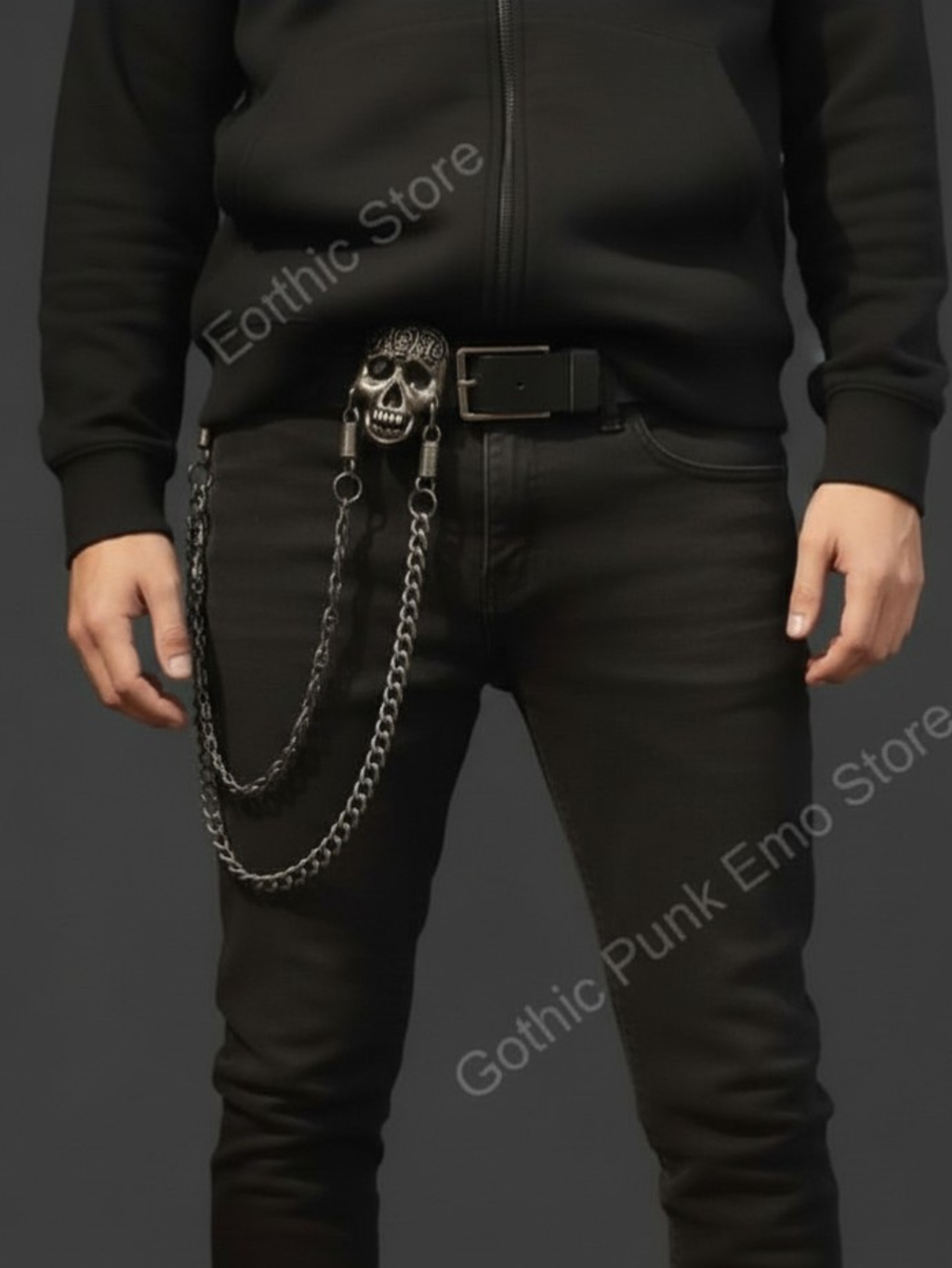Skull Heavy Metal Steel Wallet Chain