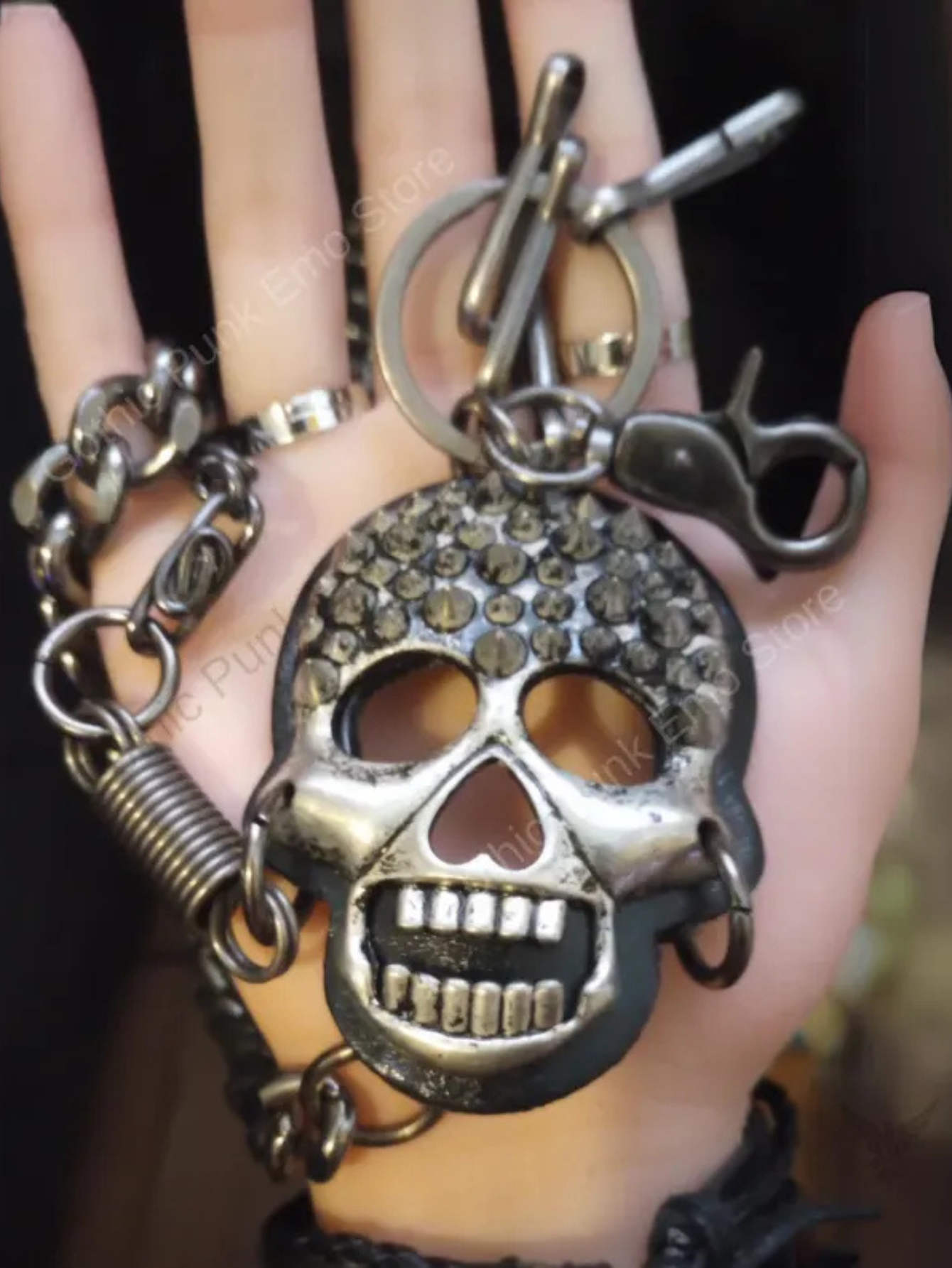 Skull Heavy Metal Steel Wallet Chain