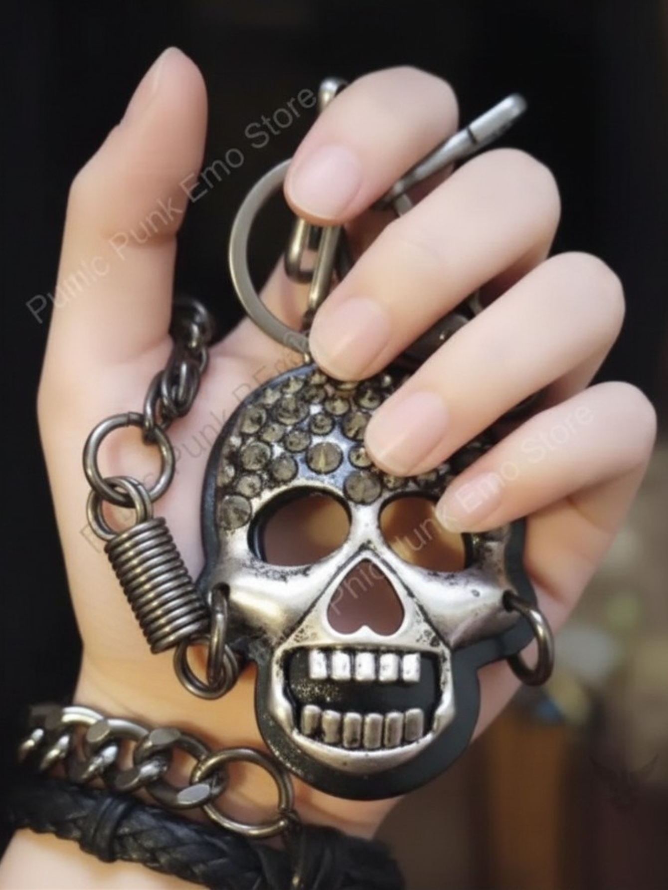 Skull Heavy Metal Steel Wallet Chain