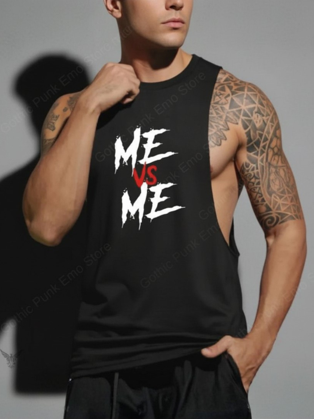Tank Top Black Cut Out Shirt