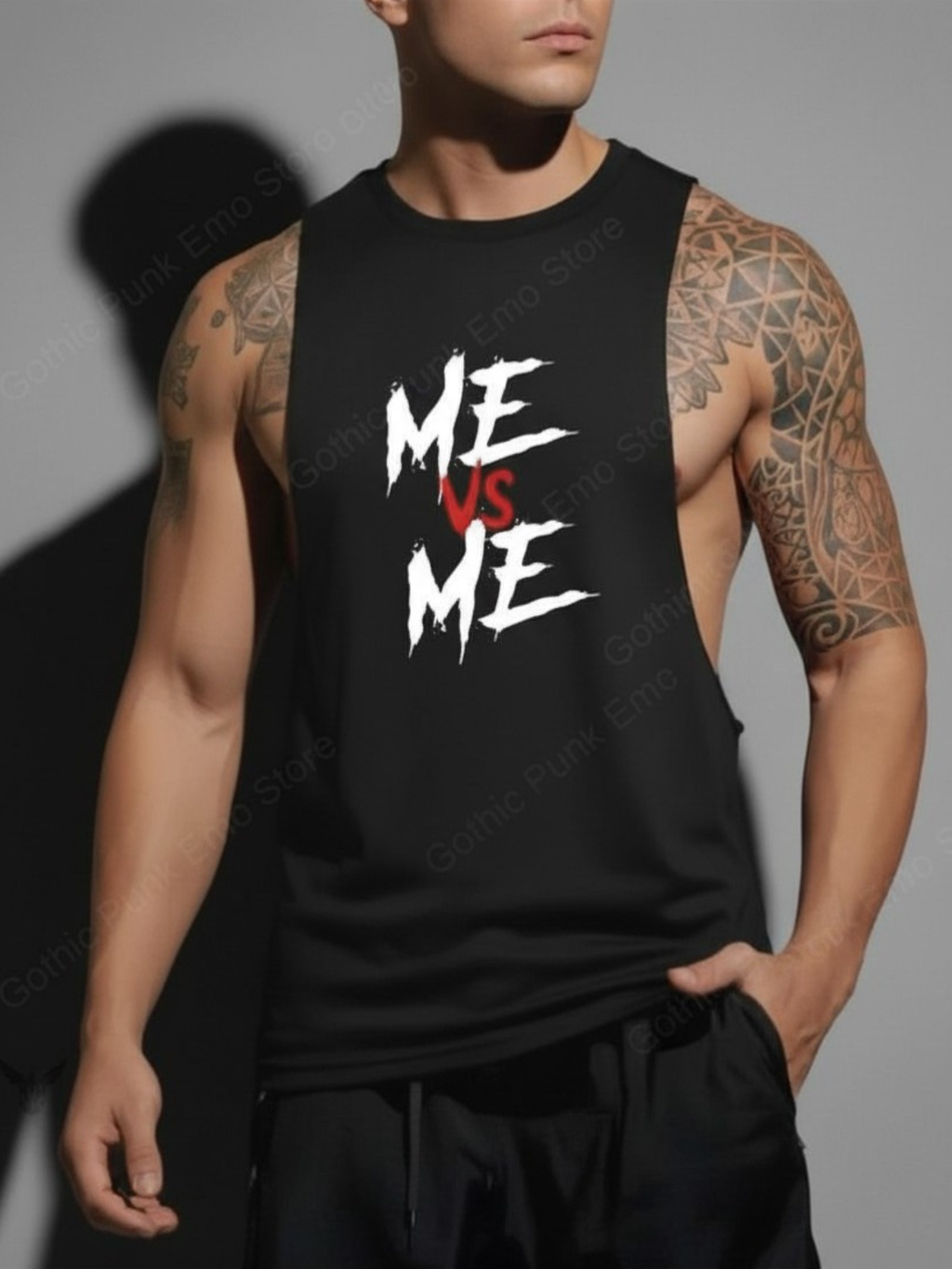 Tank Top Black Cut Out Shirt