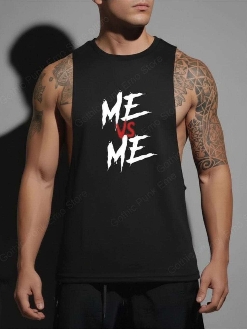 Tank Top Black Cut Out Shirt
