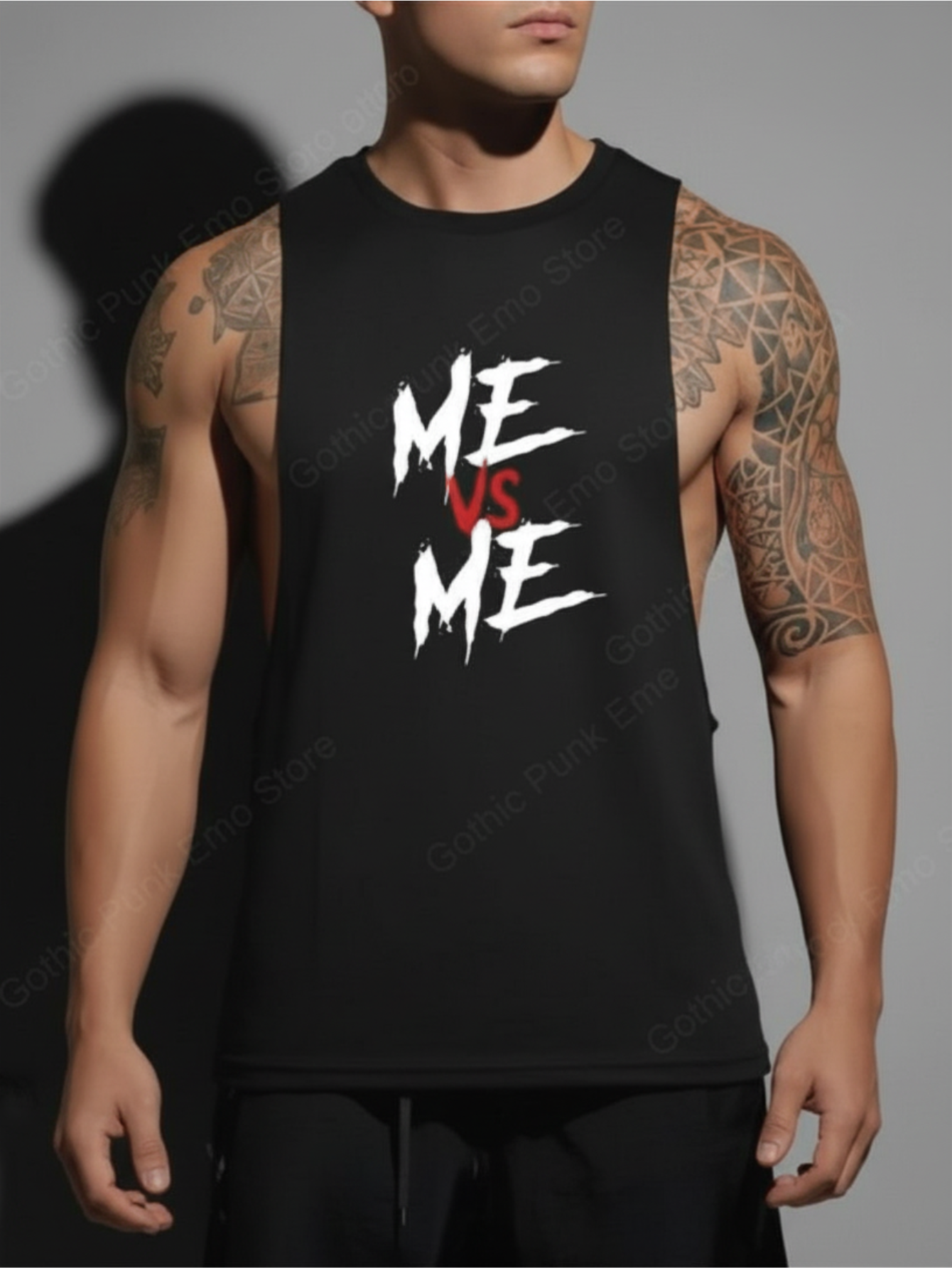 Tank Top Black Cut Out Shirt