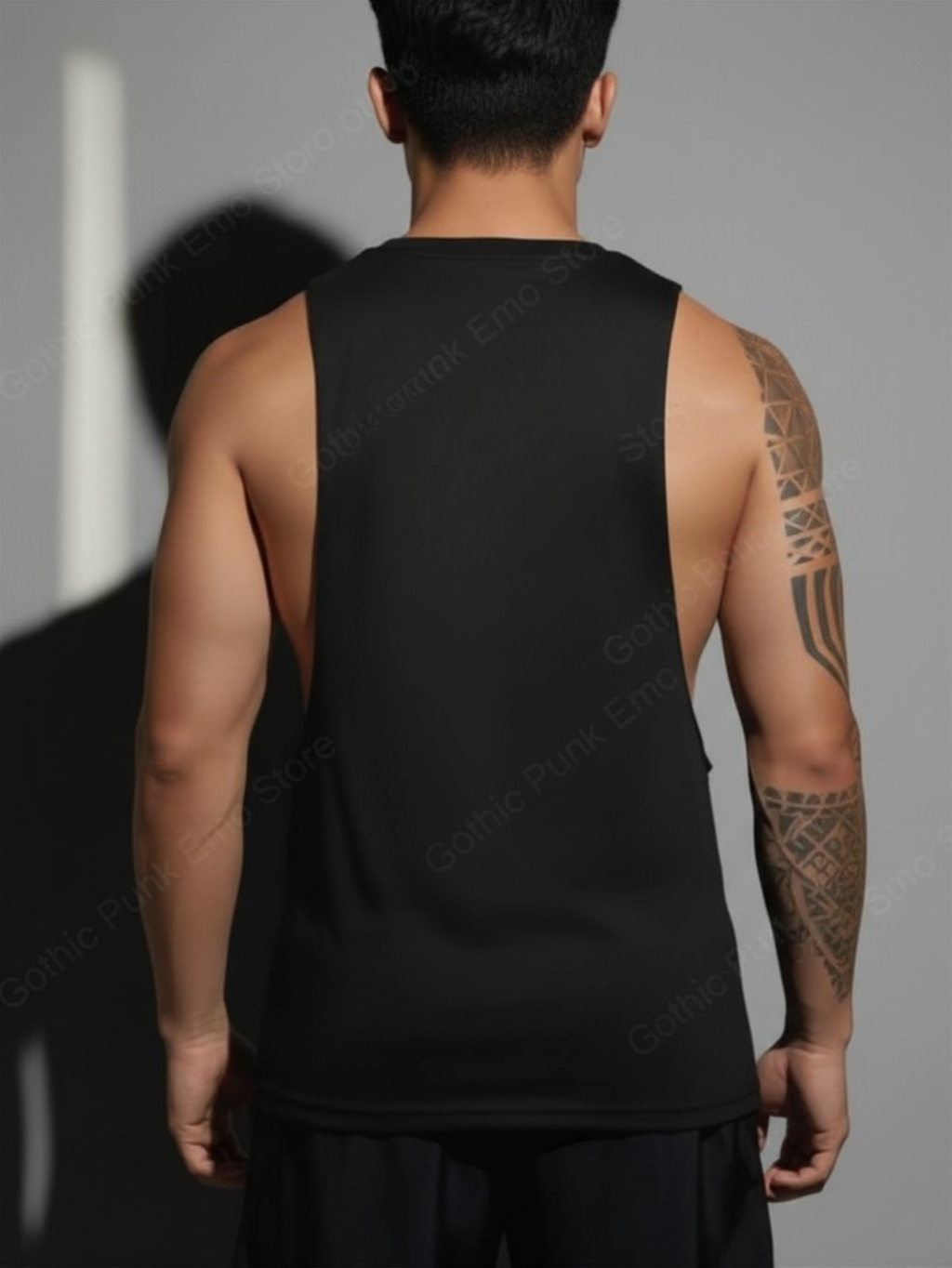 Tank Top Black Cut Out Shirt