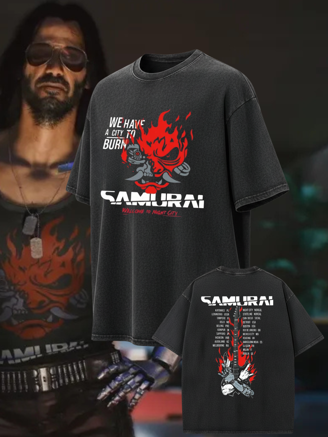 Cyberpunk 2077 Johnny Silverhand 100% Cotton Shirt