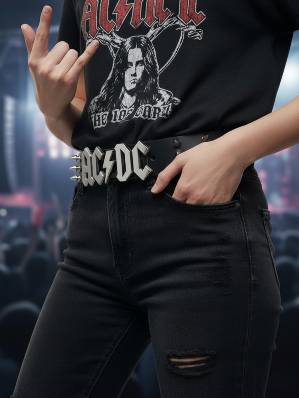 ACDC Rock Tree Spiked Belt