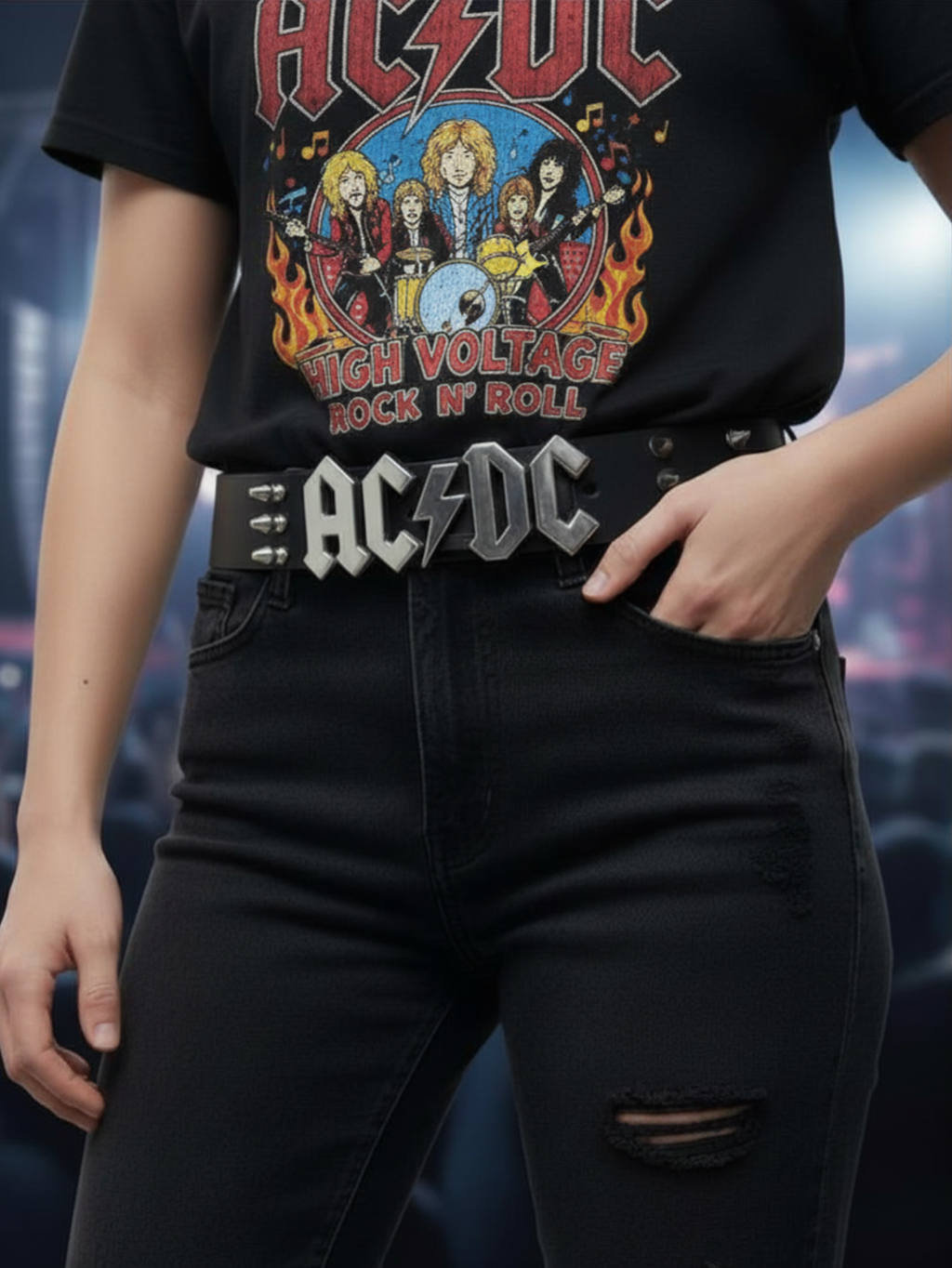 ACDC Rock Tree Spiked Belt