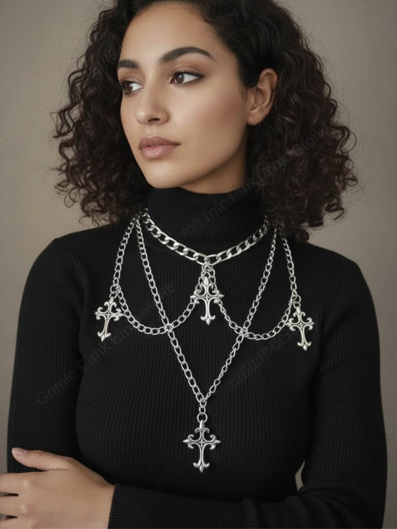 Layered Emo Punk Chain Necklace