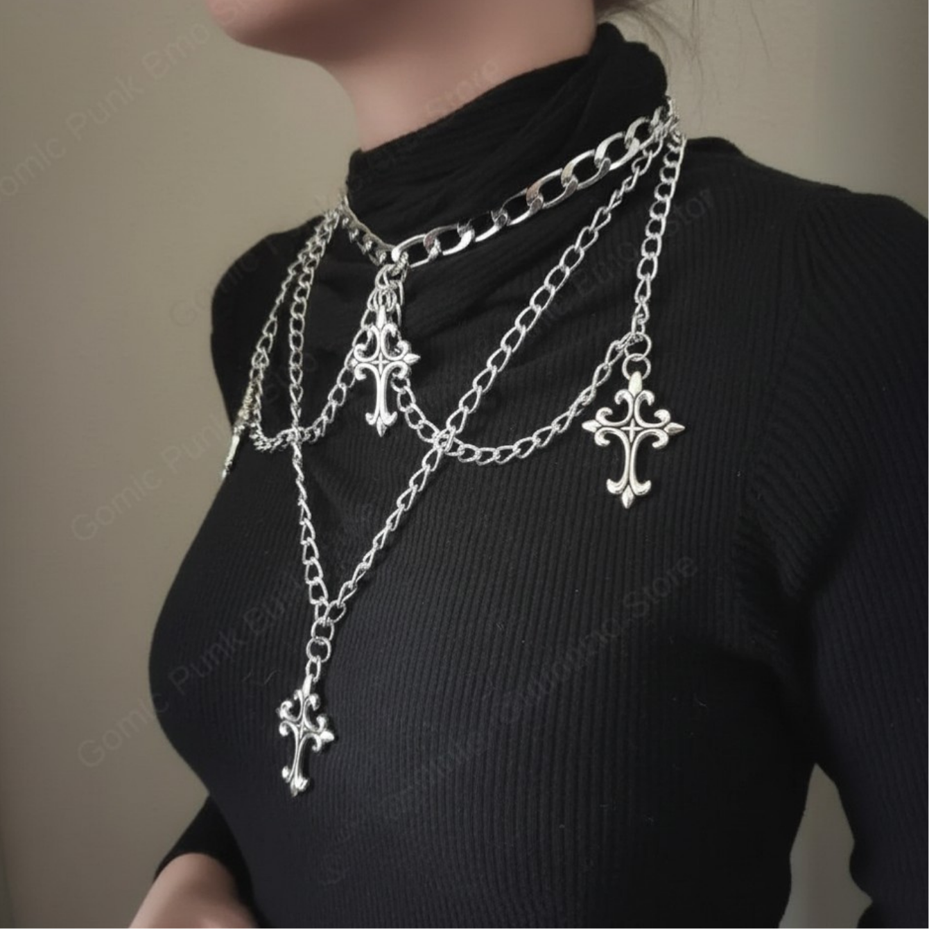 Layered Emo Punk Pants Necklace