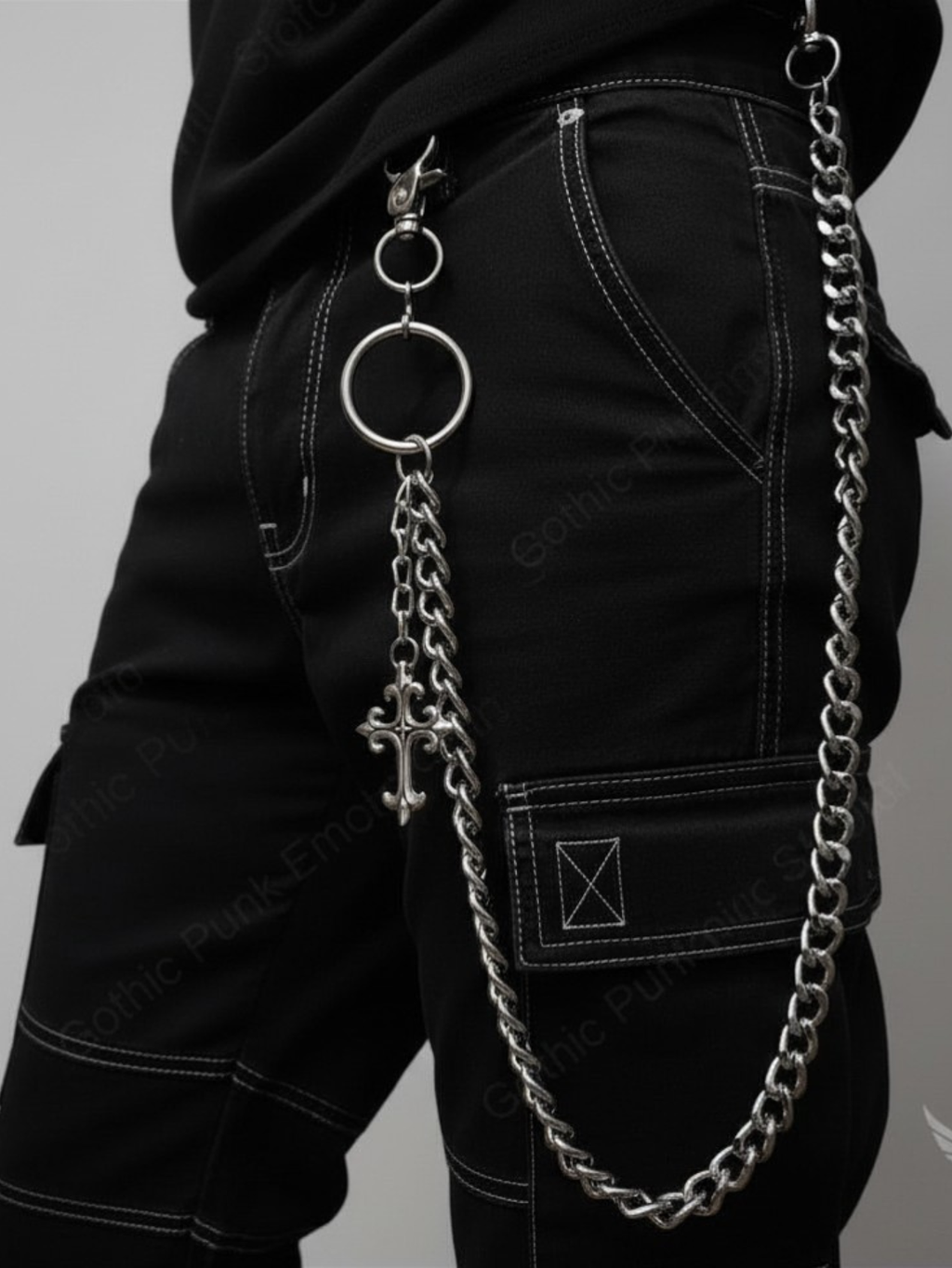 Pants Wallet Chain Cross Men Women