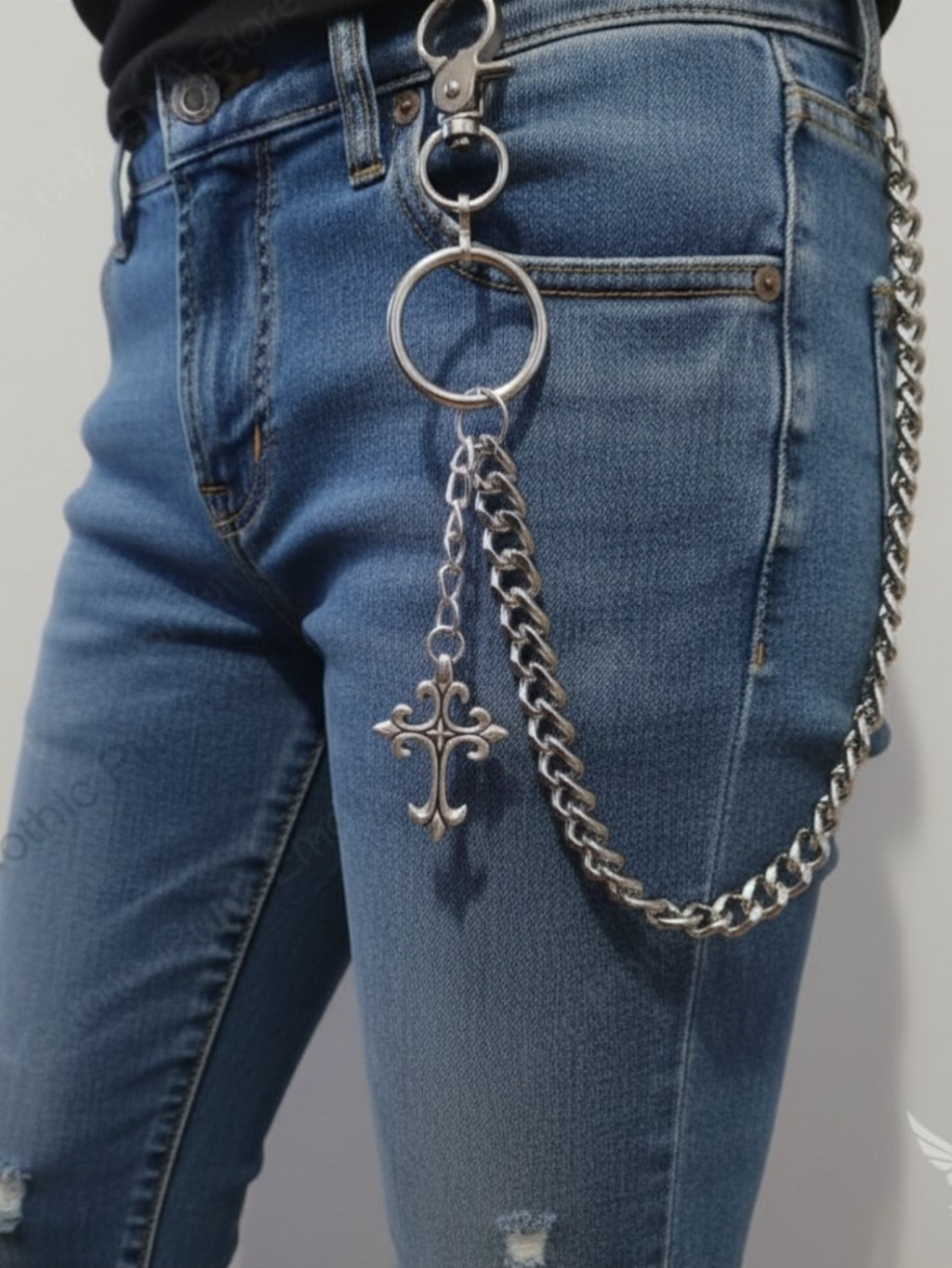 Pants Wallet Chain Cross Men Women