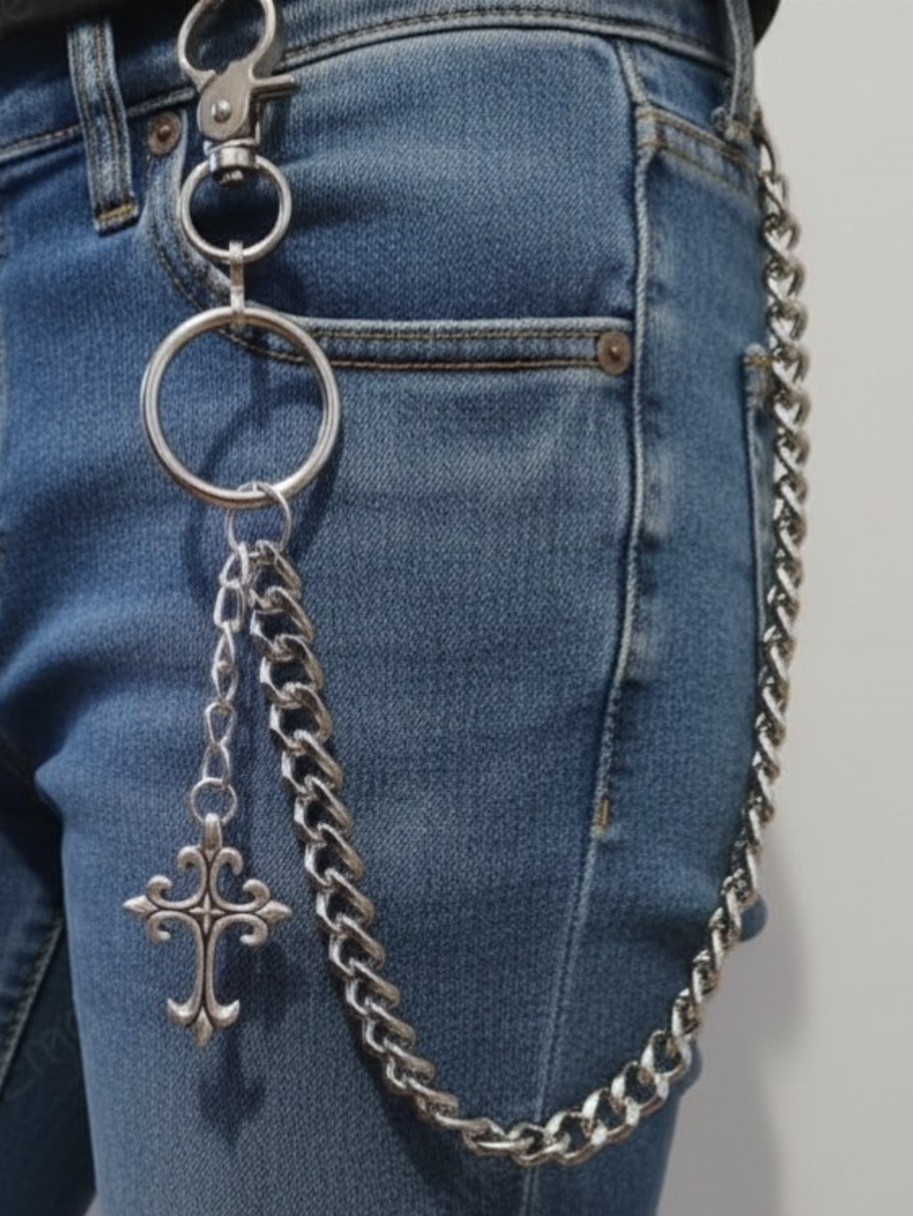 Pants Wallet Chain Cross Men Women